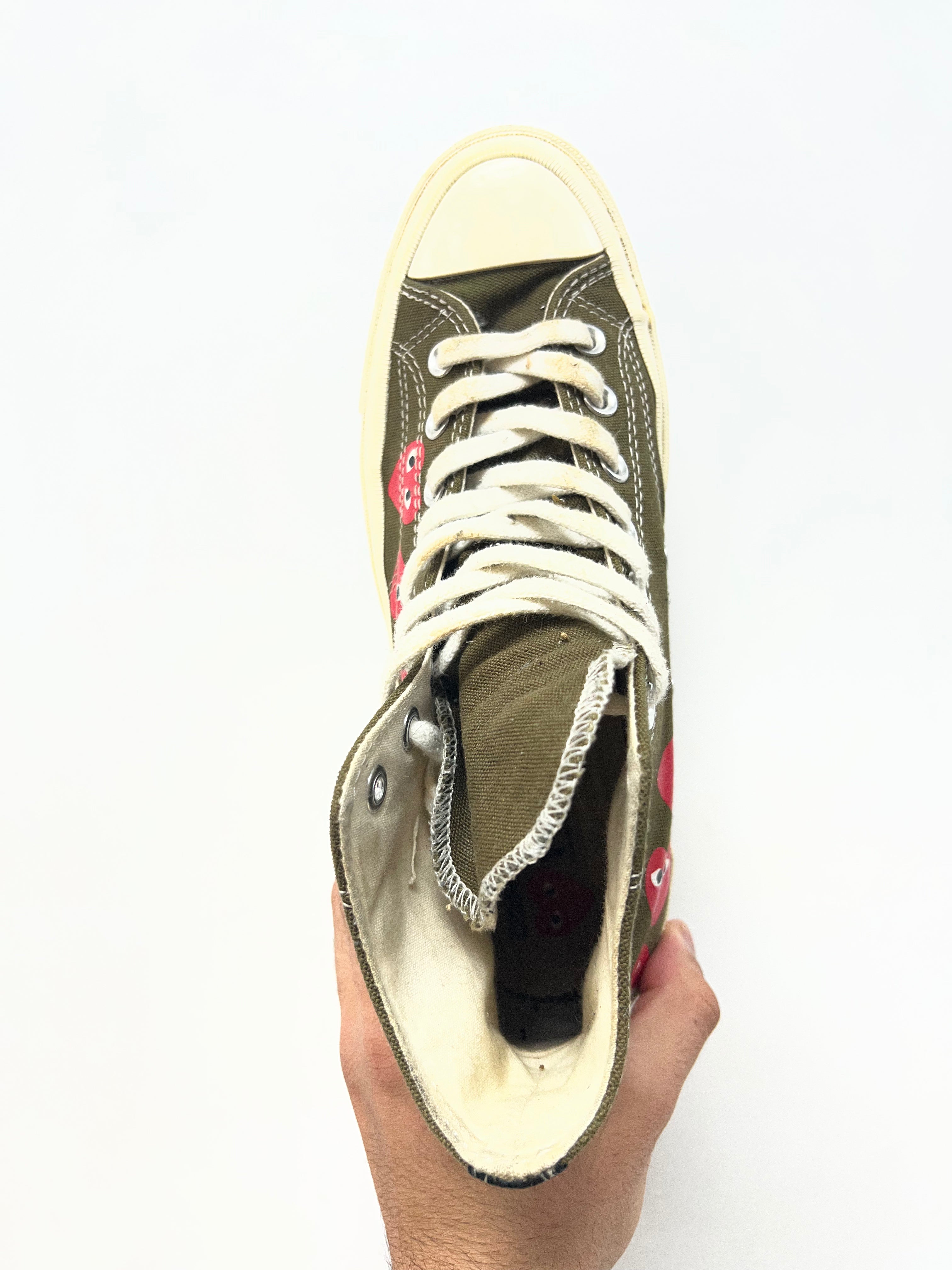 Converse CDG High Olive Sneakers