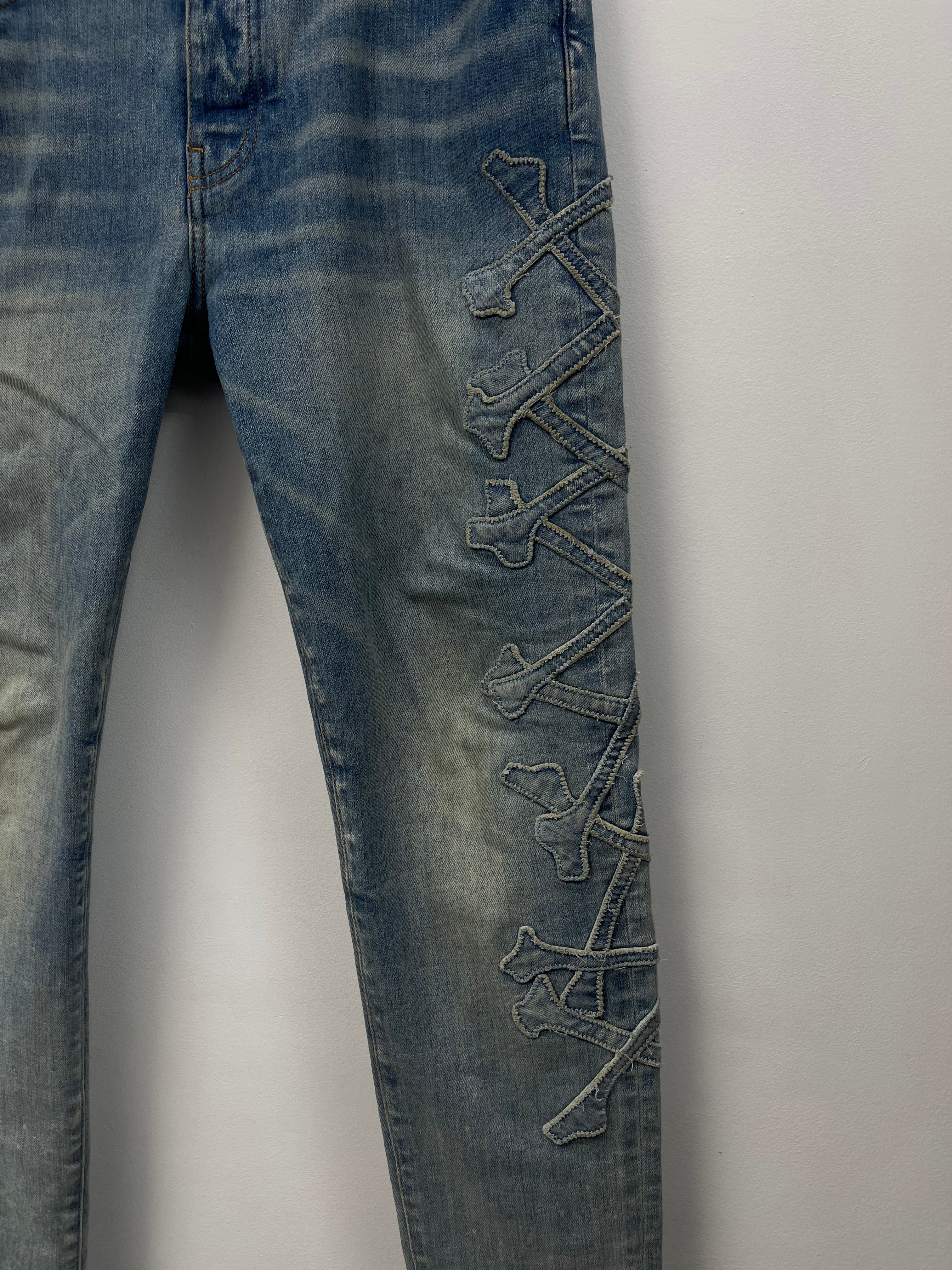 Amiri Light Wash Denim Bones Jeans