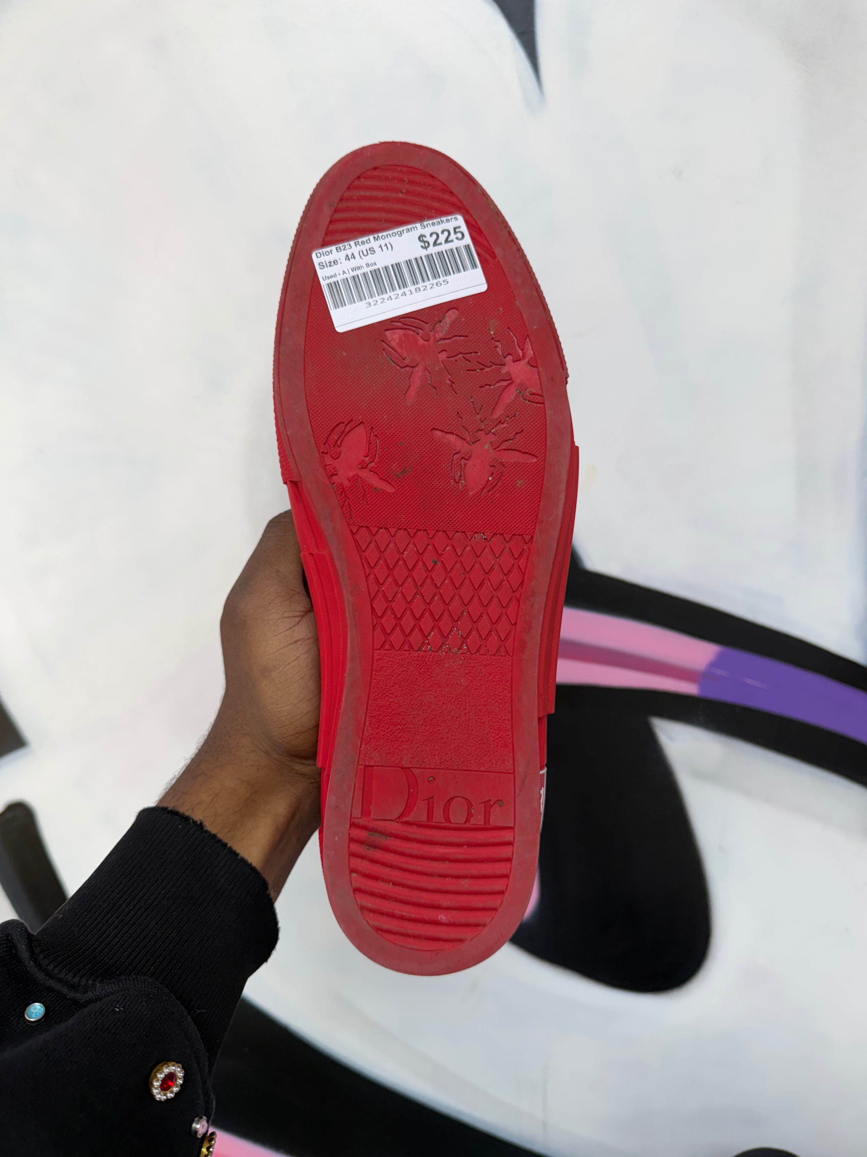 Dior B23 Red Monogram Sneakers
