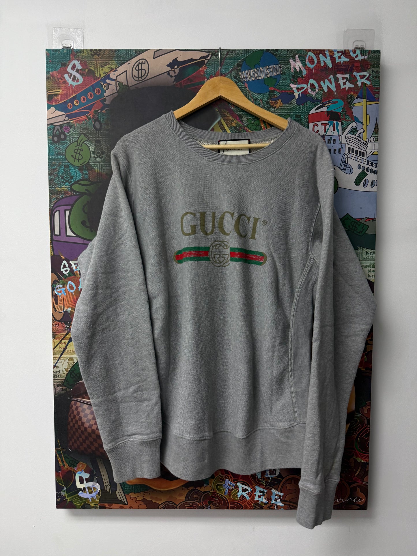 Gucci Classic Logo Crewneck Grey Used