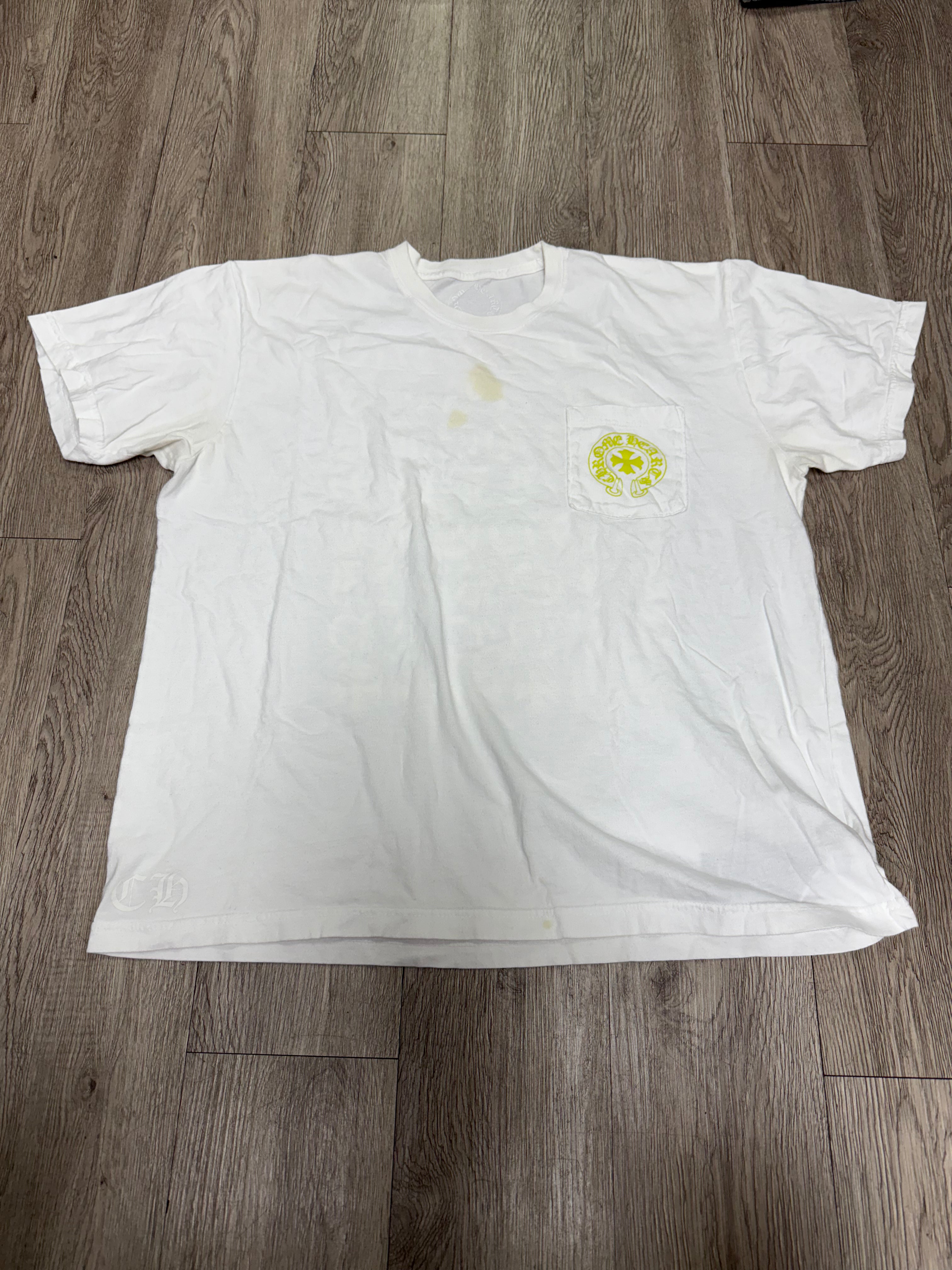 Chrome Hearts White Lime Horseshoe Eyechart Tee