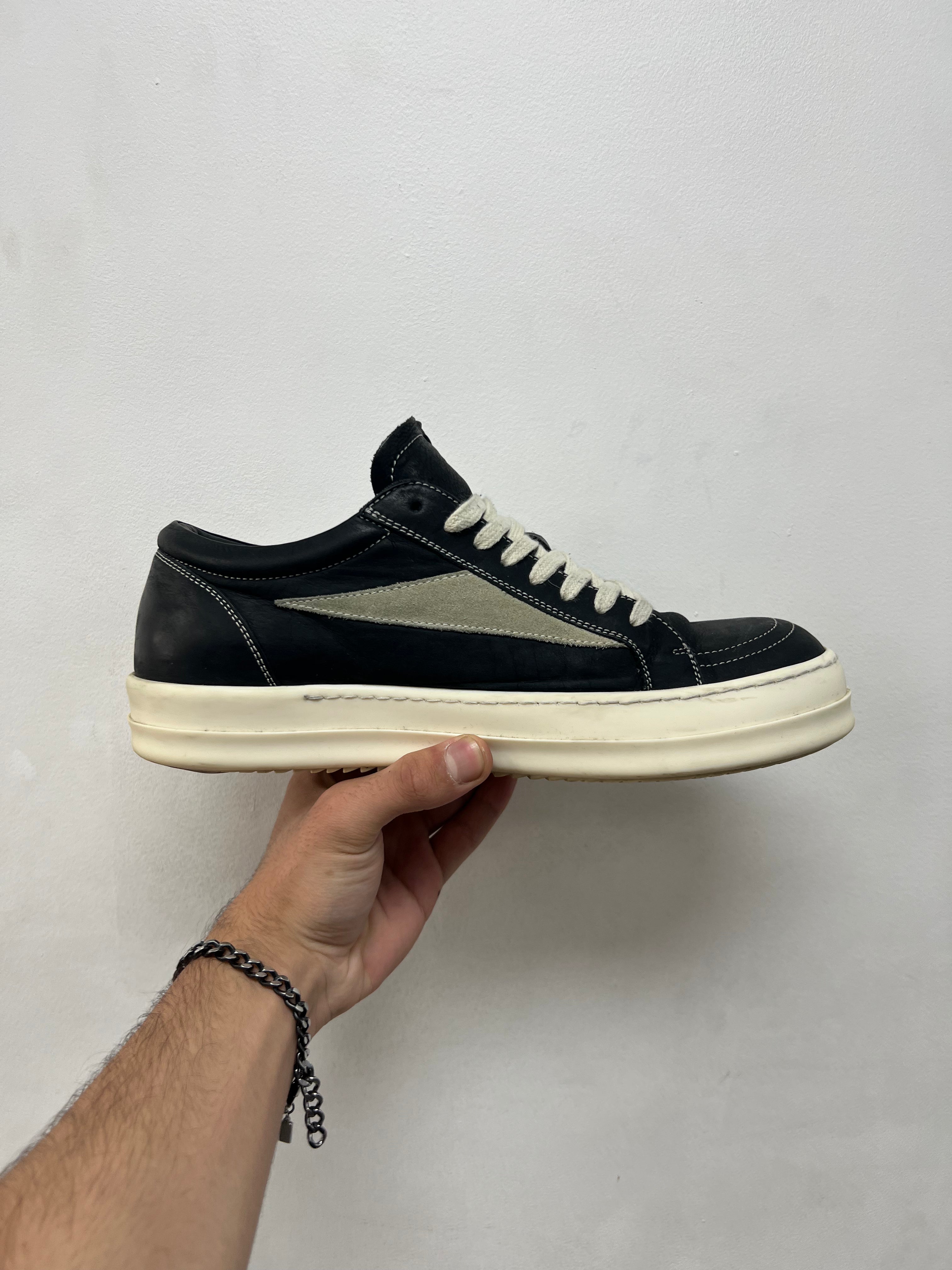 Rick Owens Black & Milk Vintage Low (Mainline) Sneakers