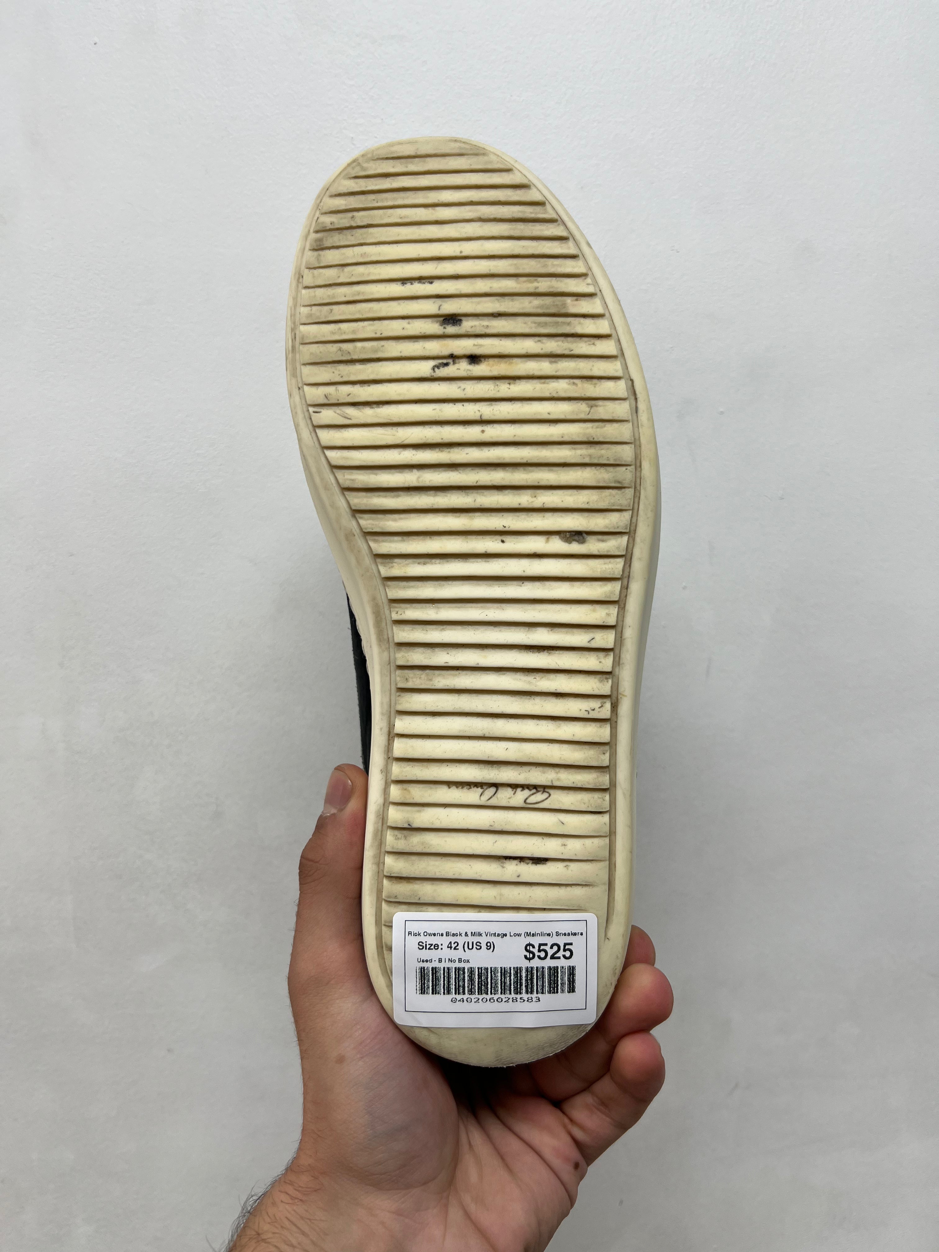 Rick Owens Black & Milk Vintage Low (Mainline) Sneakers
