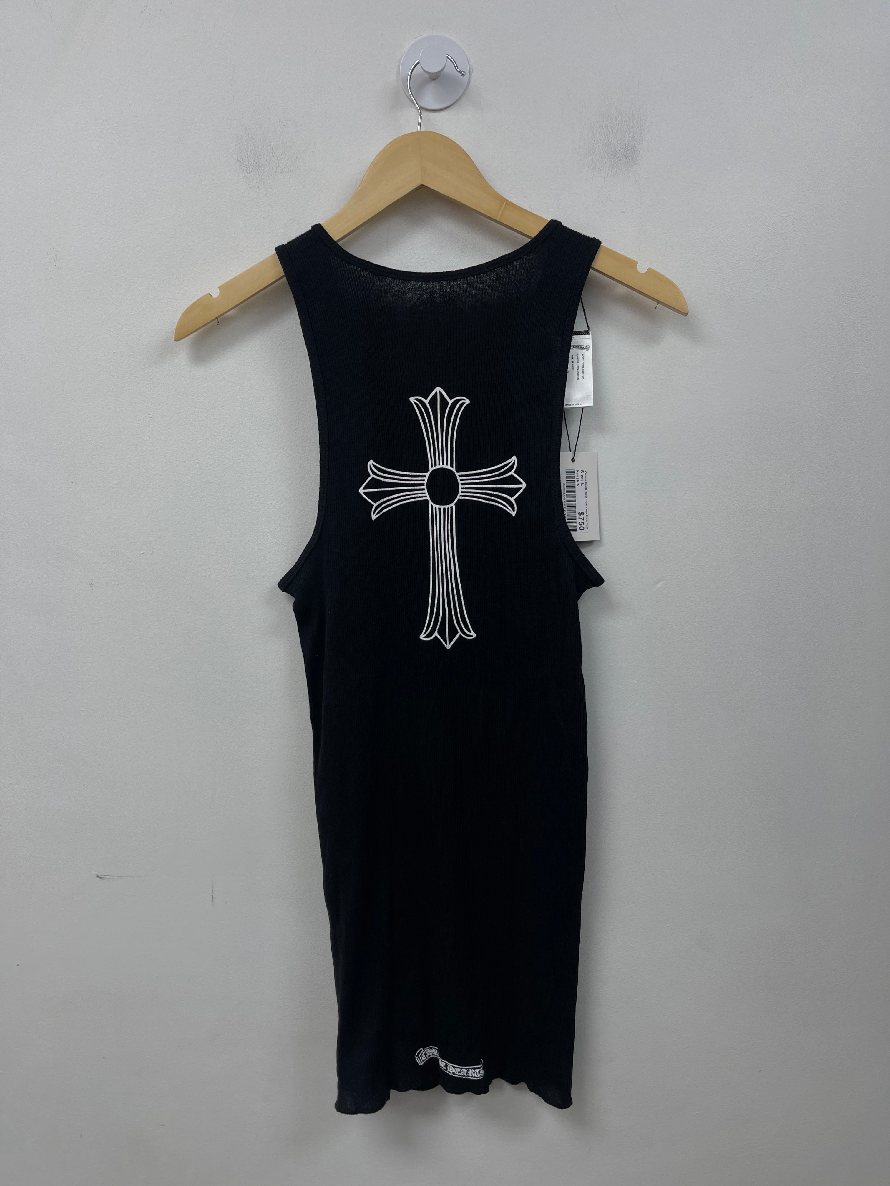 Chrome Hearts Black T-Bar Large Cross Tank