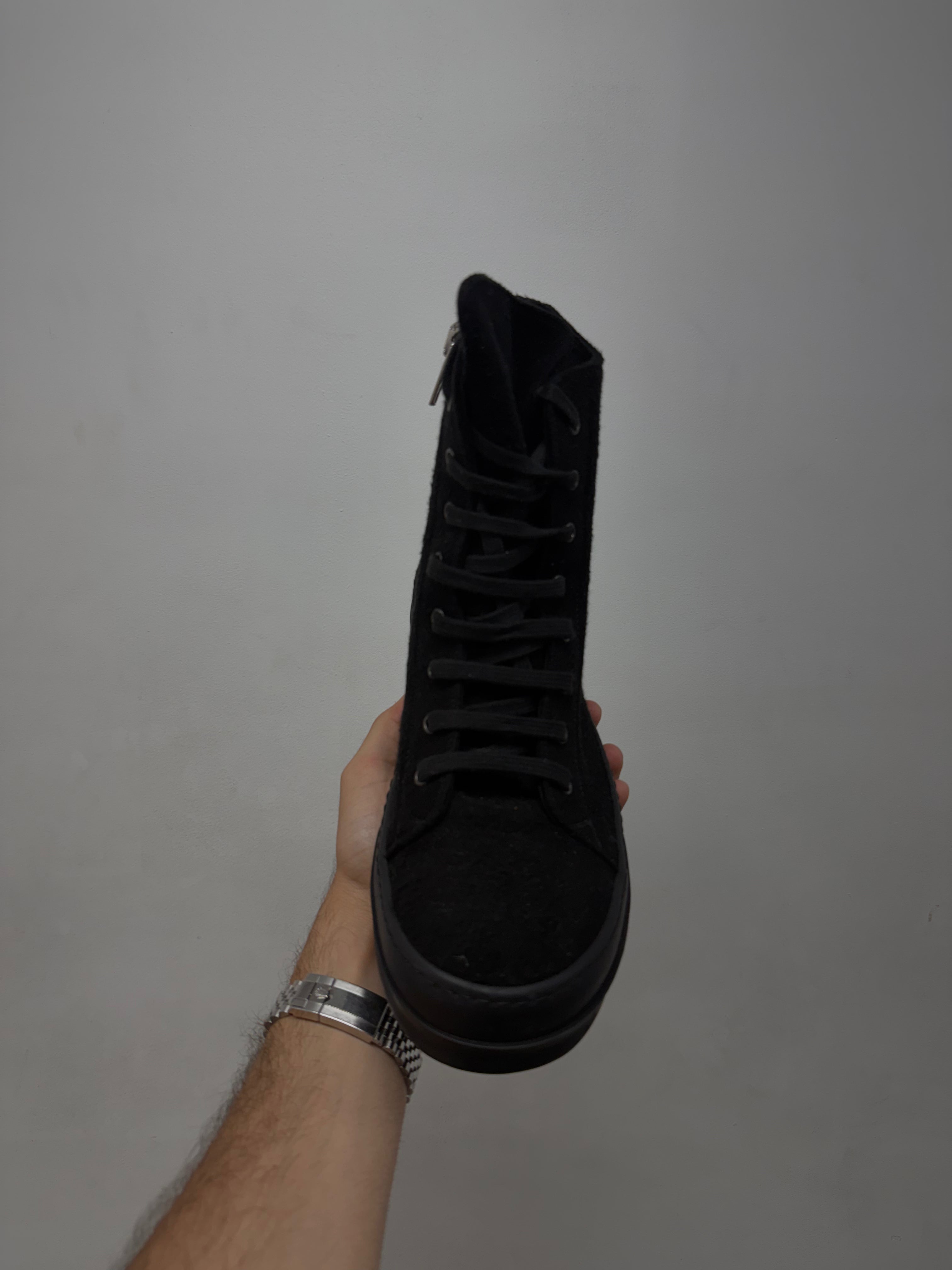 Rick Owens Black Vegan DRKSHDW Hi Sneakers