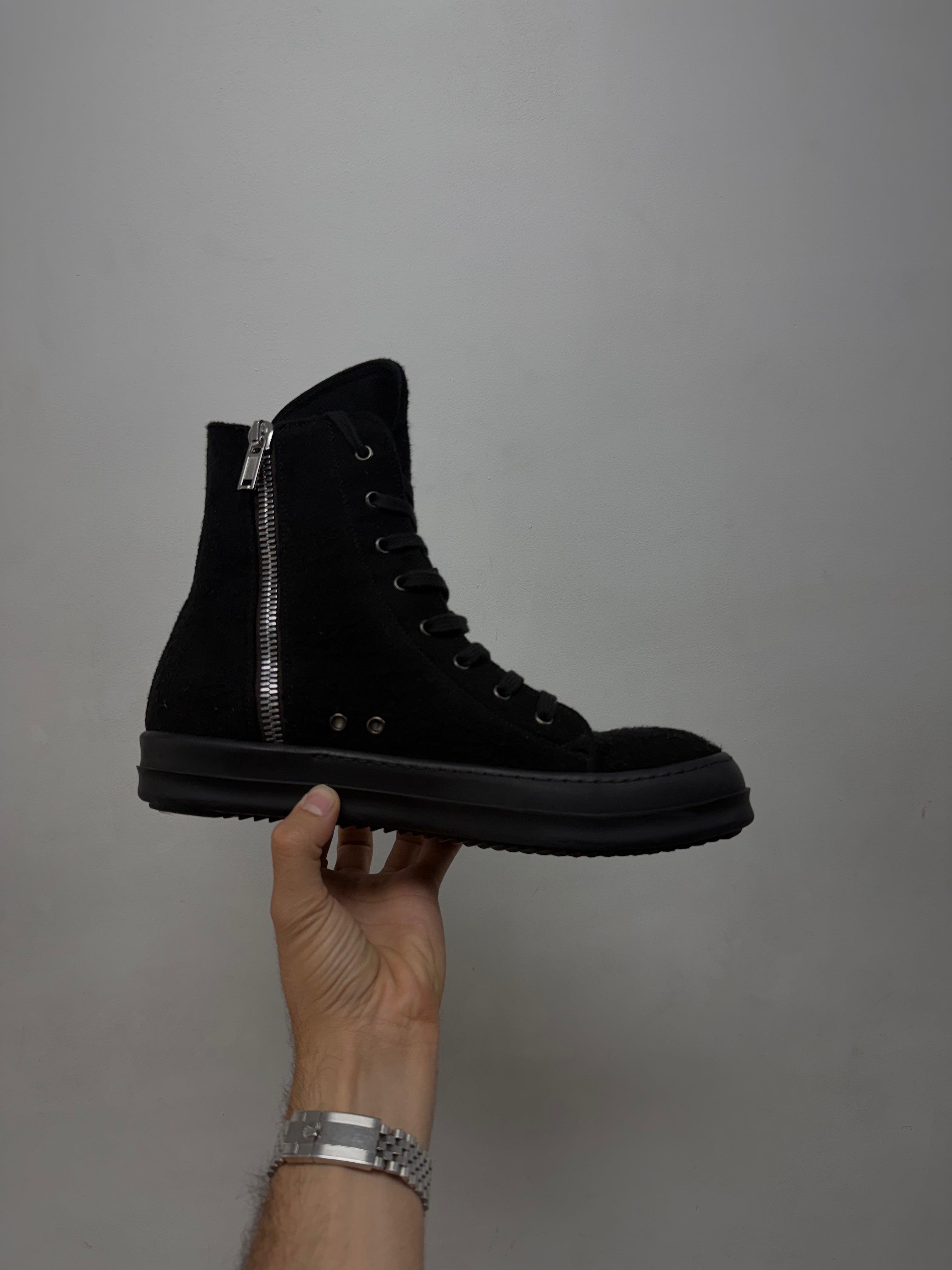 Rick Owens Black Vegan DRKSHDW Hi Sneakers