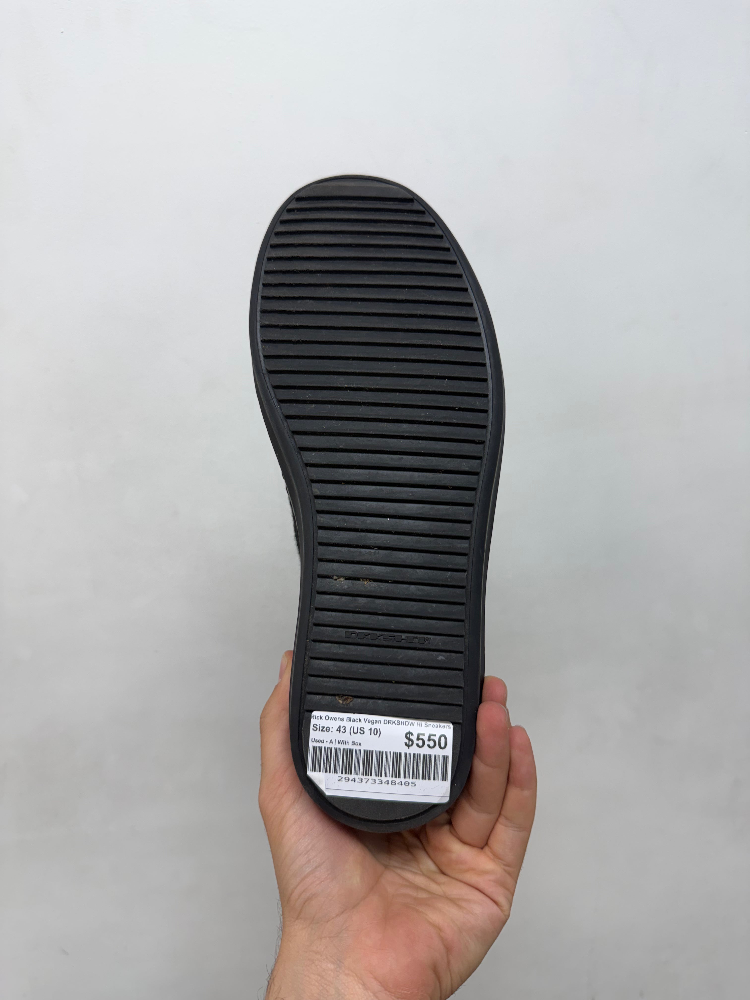 Rick Owens Black Vegan DRKSHDW Hi Sneakers