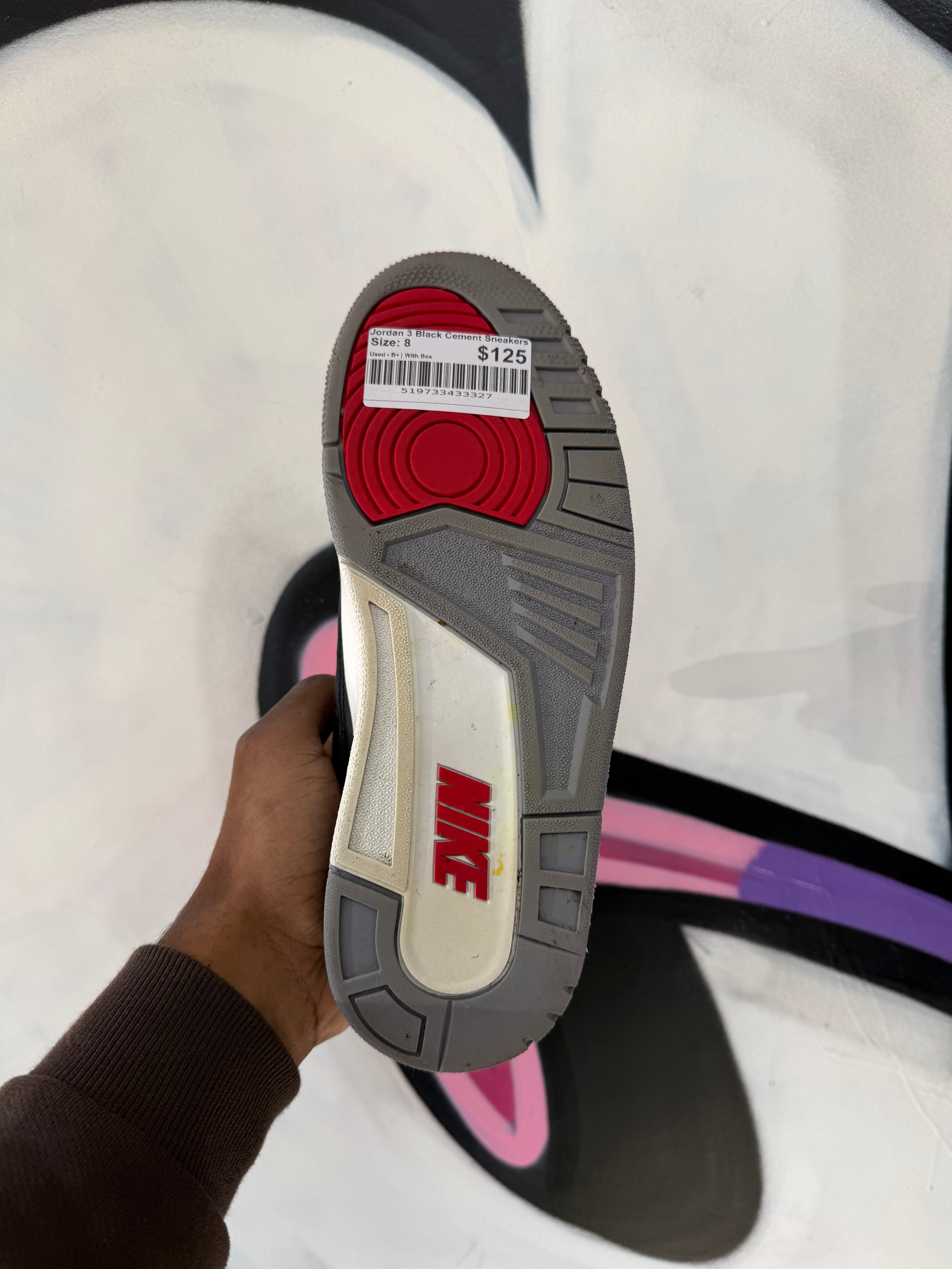 Jordan 3 Black Cement Sneakers