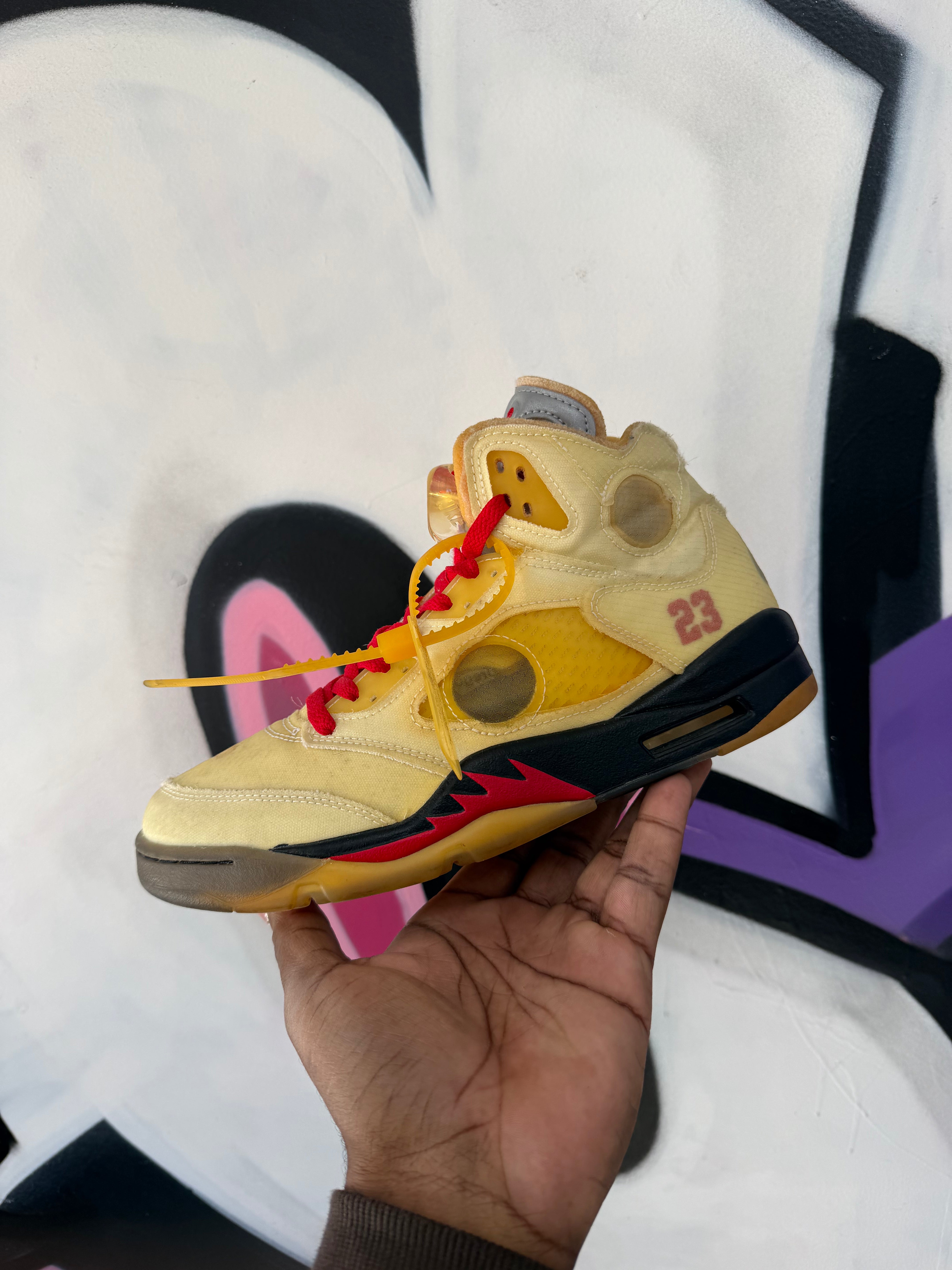 Jordan 5 Off White Sail Sneakers