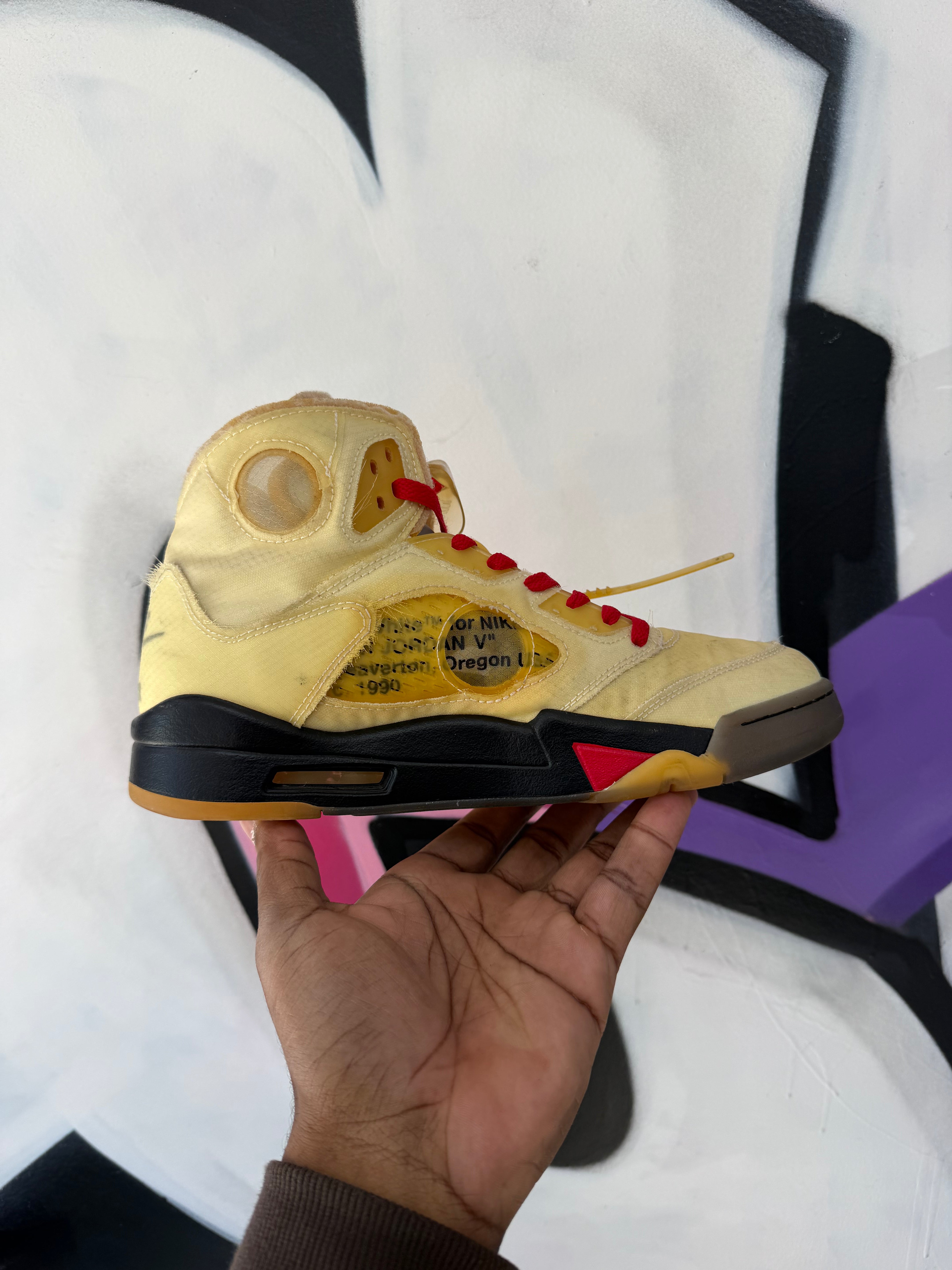 Jordan 5 Off White Sail Sneakers
