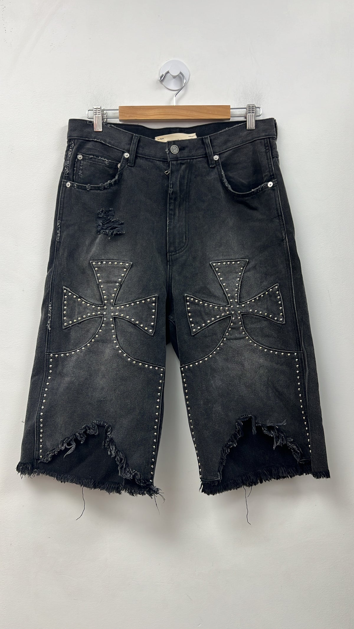 The Sekrit Saints Chopper Studded Shorts Shorts