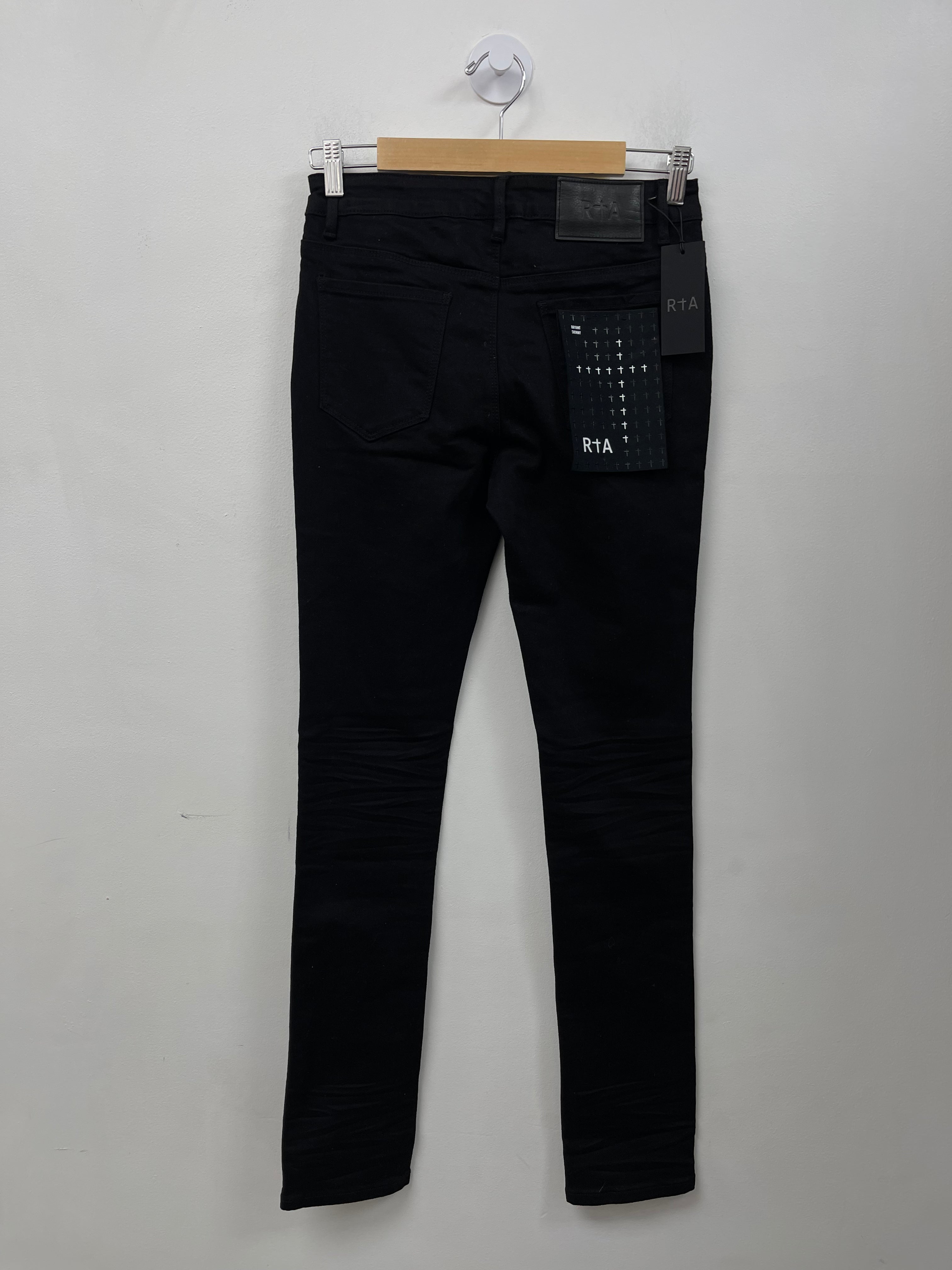 RTA Black Plain Embroidered Jeans
