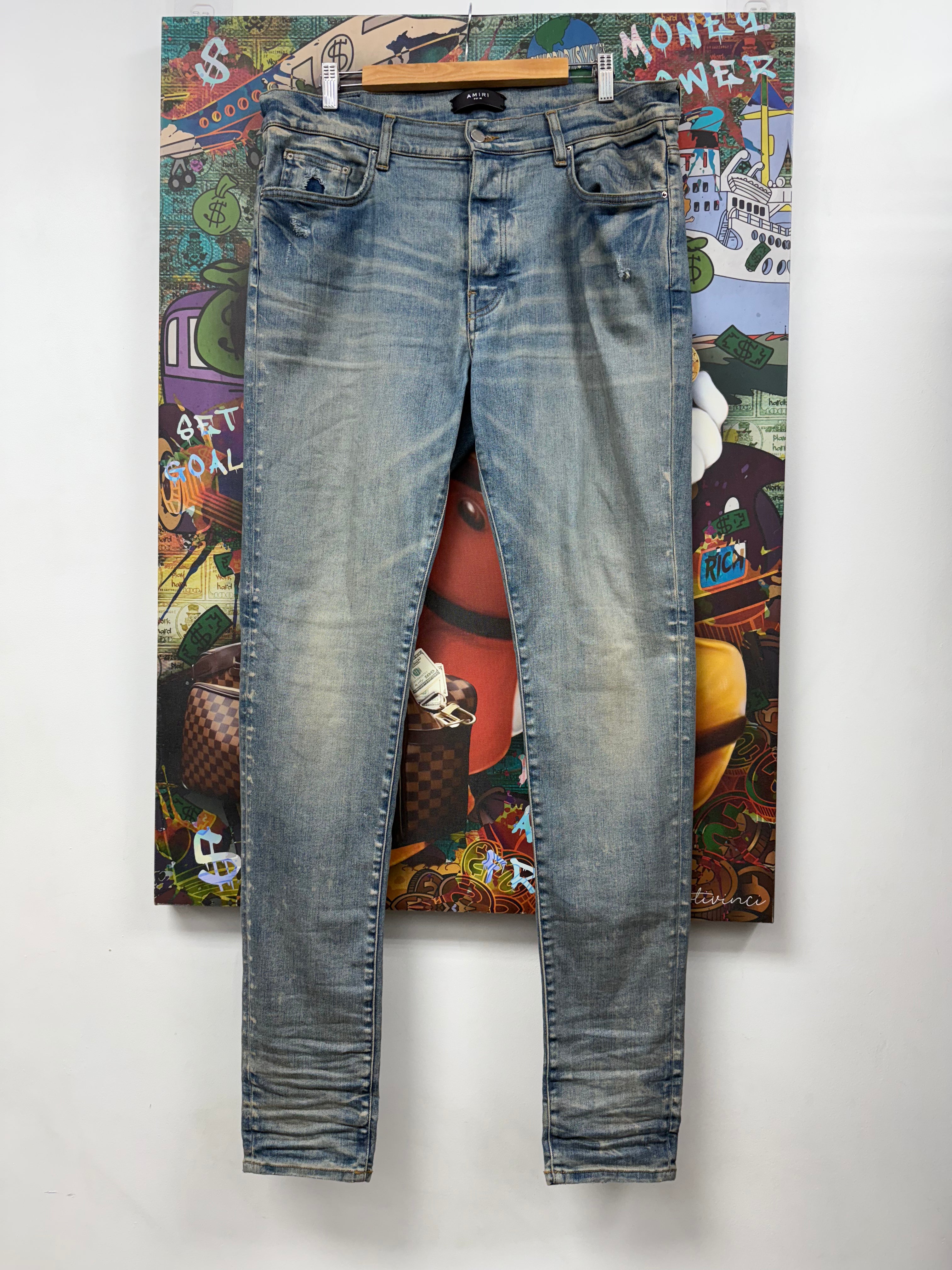 Amiri Light Wash Plain Thrasher Jeans