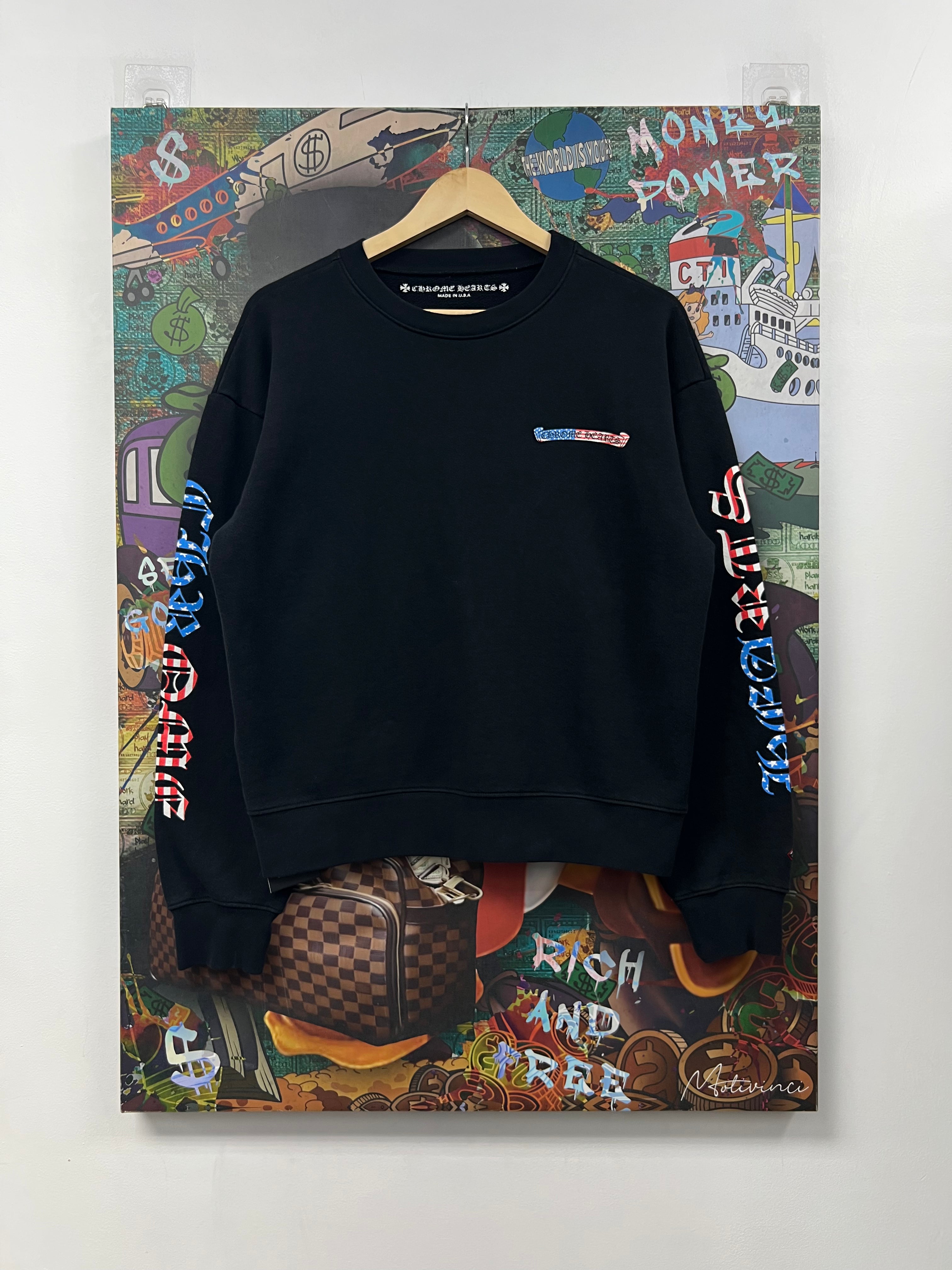 Chrome Hearts Black Matty Boy USA Crewneck