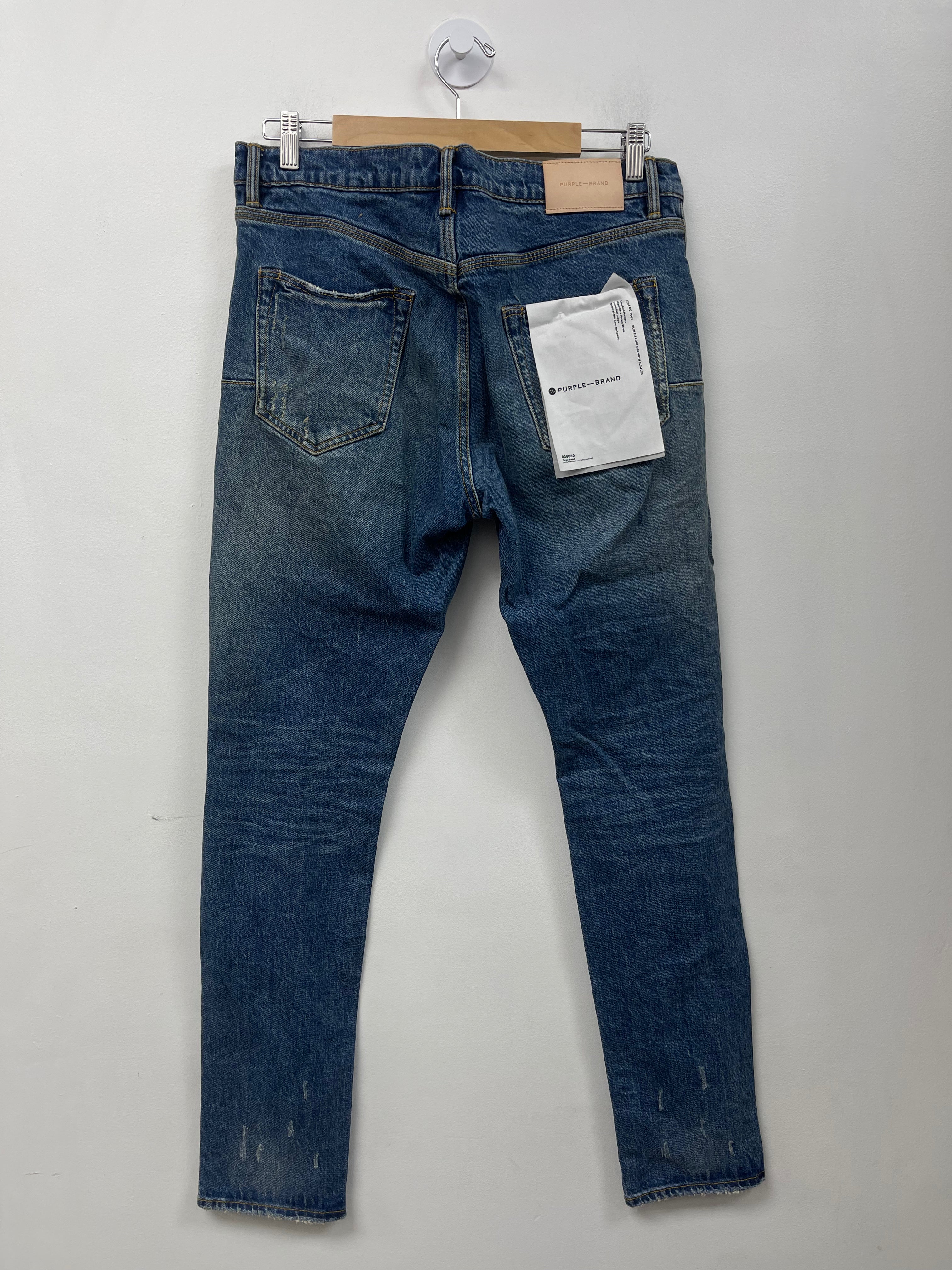 Purple Brand Deep Indigo Distressed Jeans