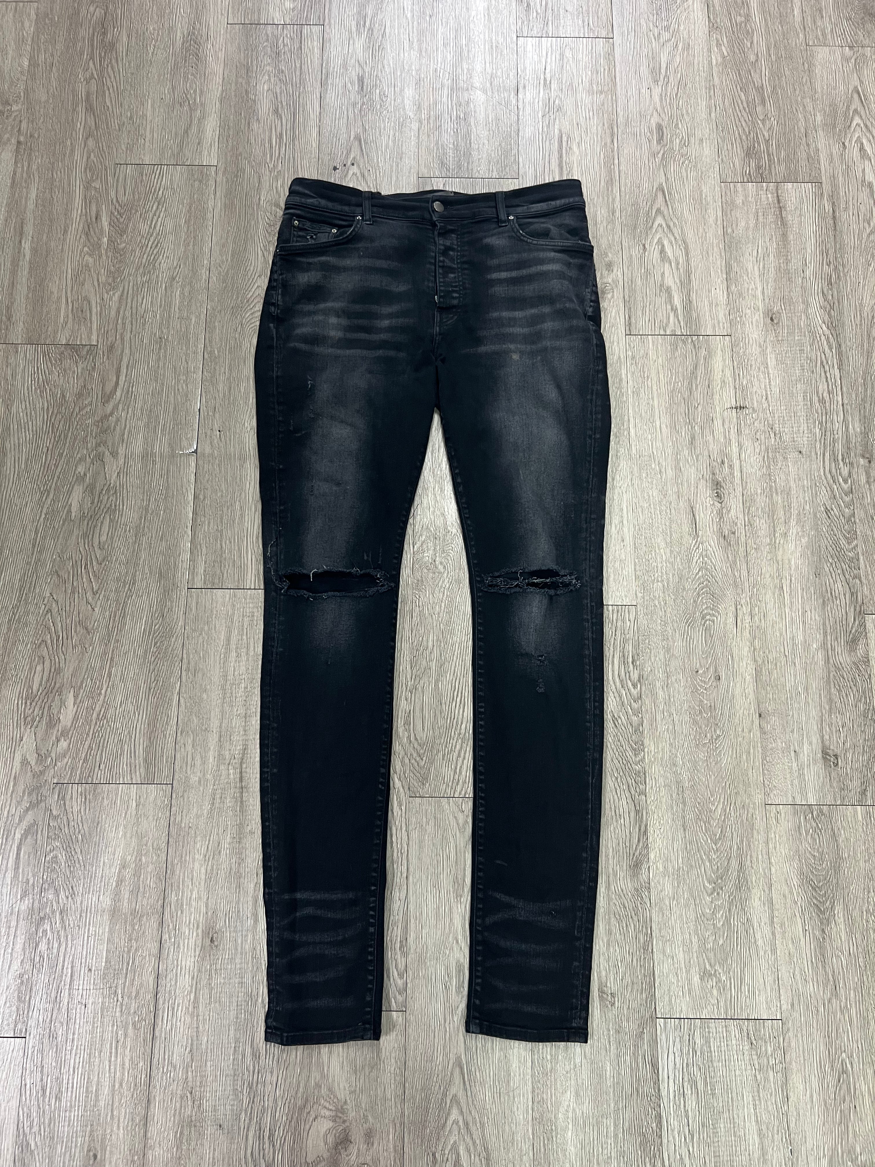 Amiri Black Plain With Rip (Tailored 34) Jeans