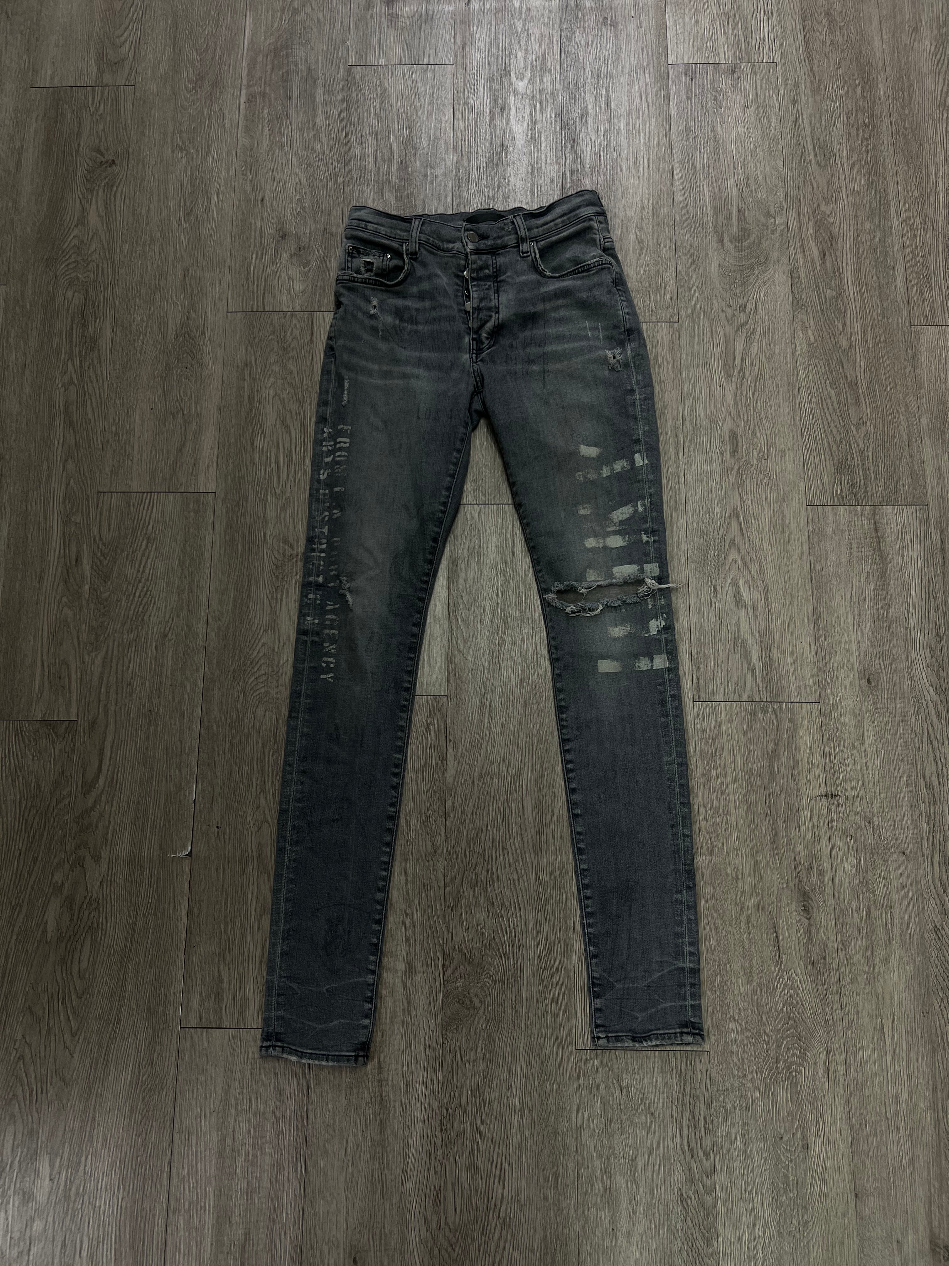 Amiri Grey Military Stencil Jeans