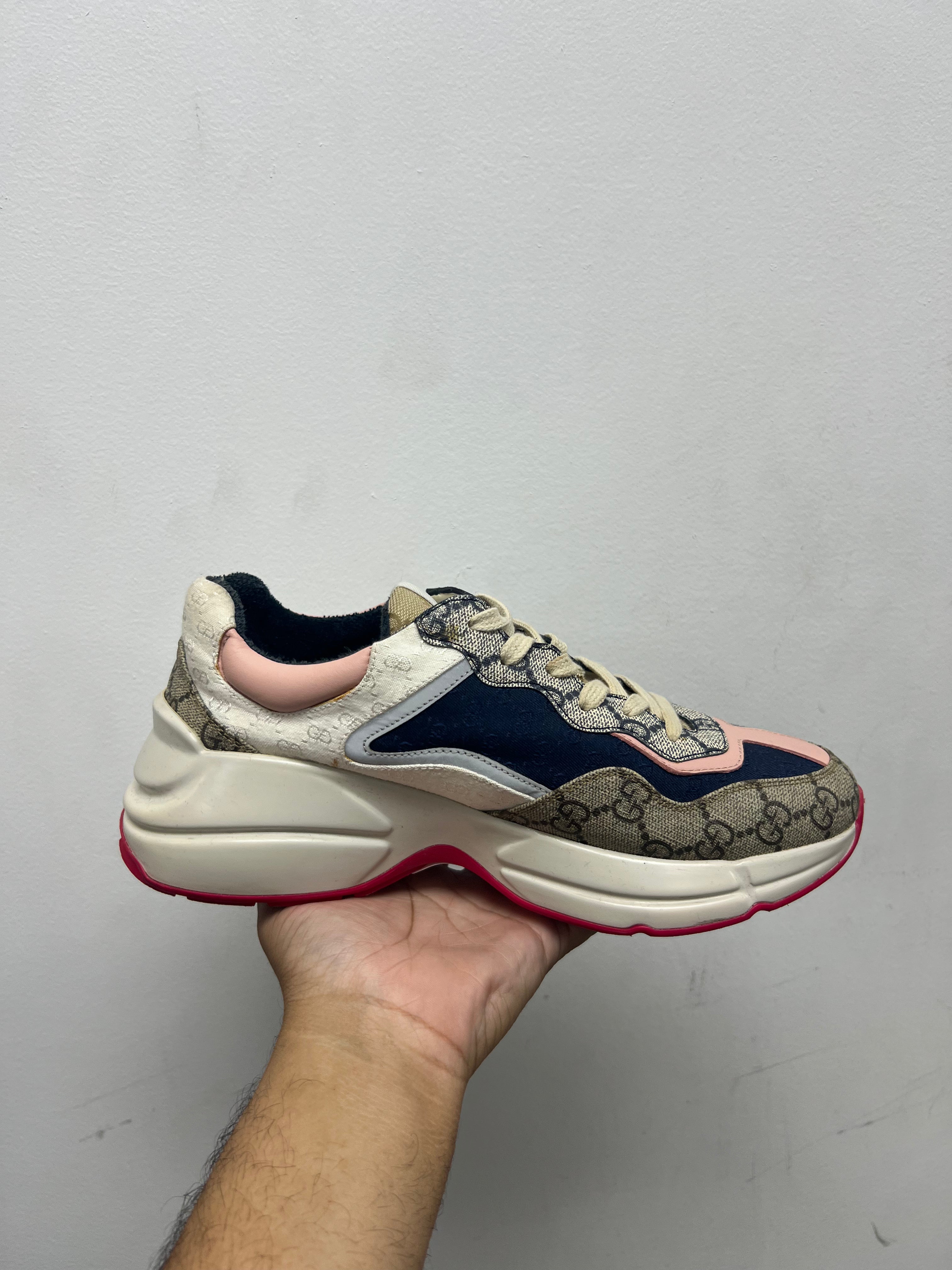 Gucci Navy Pink Rython Sneakers