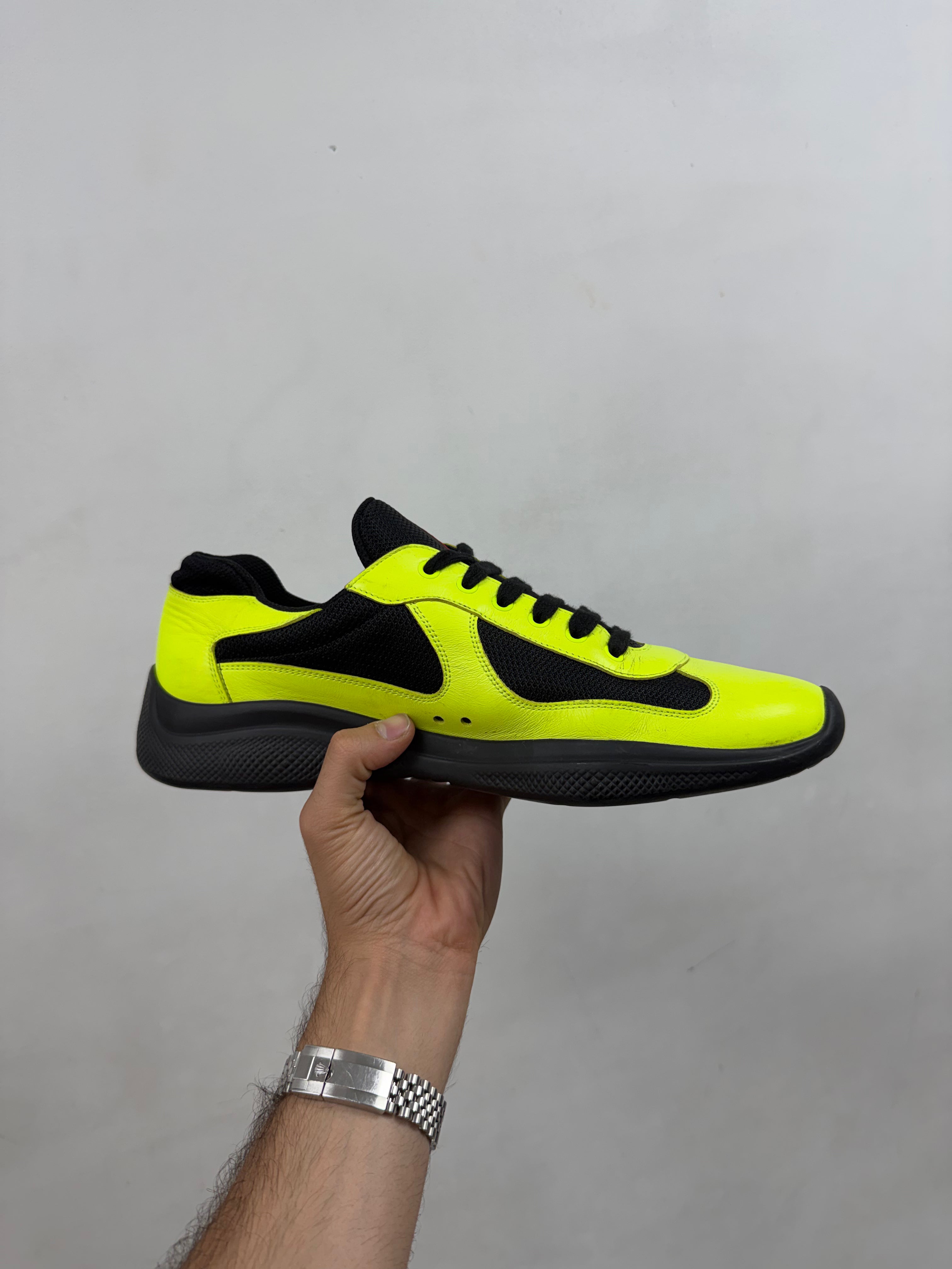 Prada Neon Black Cup Sneakers