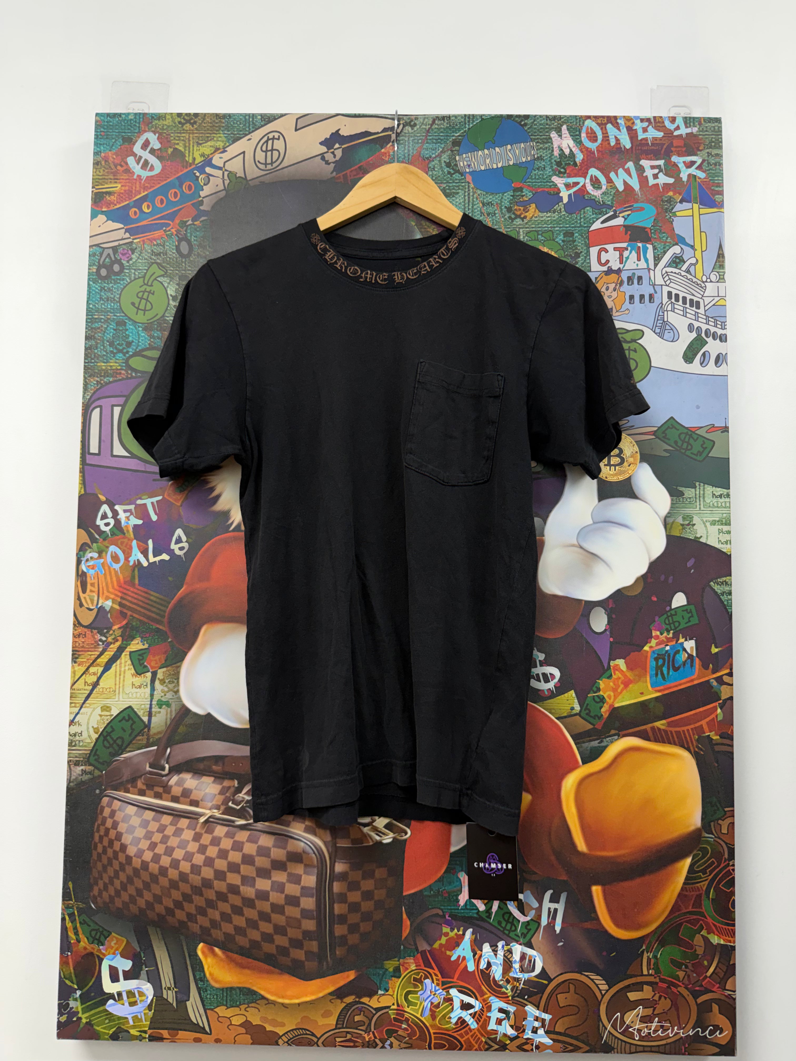 Chrome Hearts Black Brown Neck Logo Tee