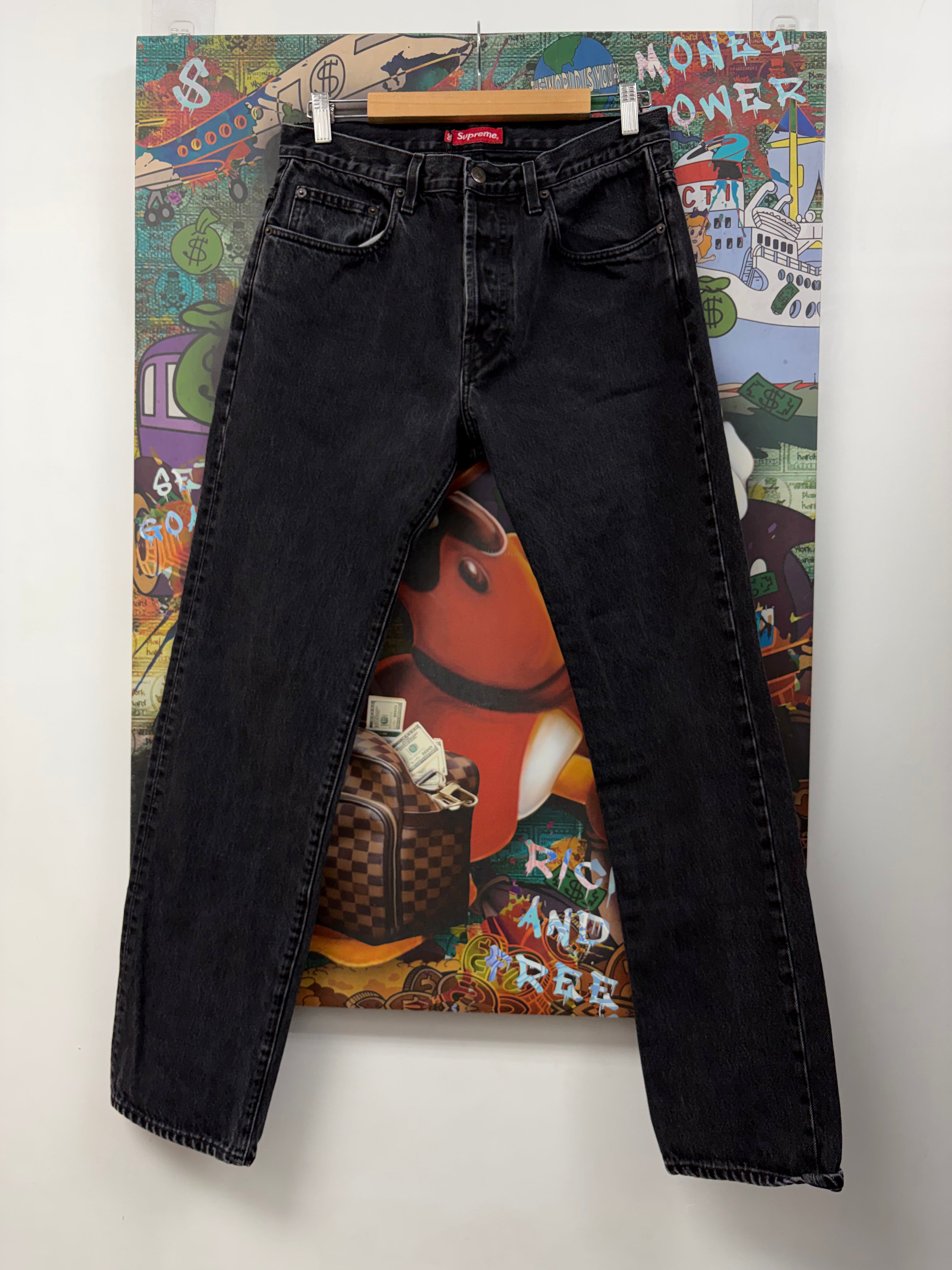 Supreme Black Wash Star Jeans