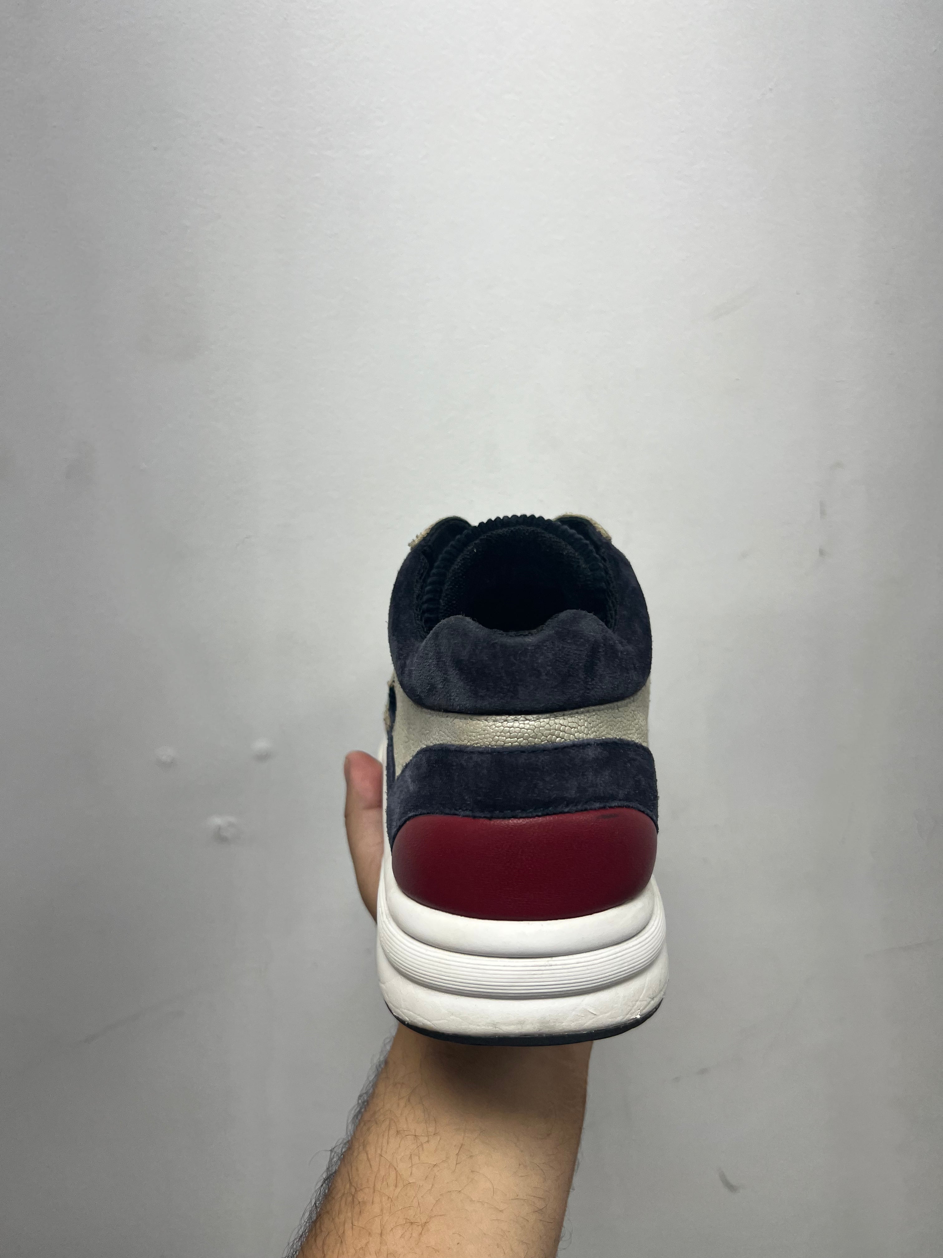 Chanel Navy Blue Red Sneakers