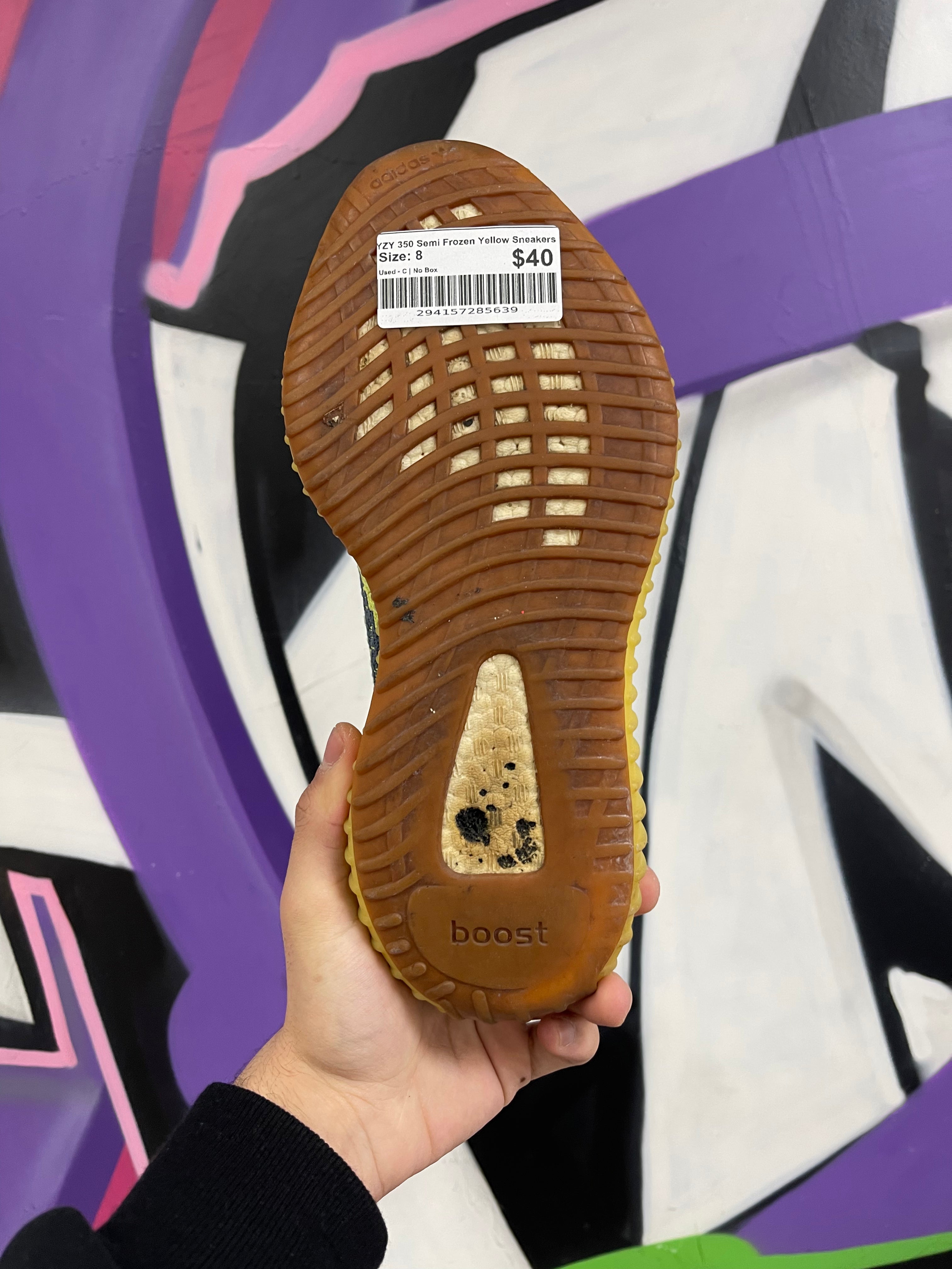 YZY 350 Semi Frozen Yellow Sneakers