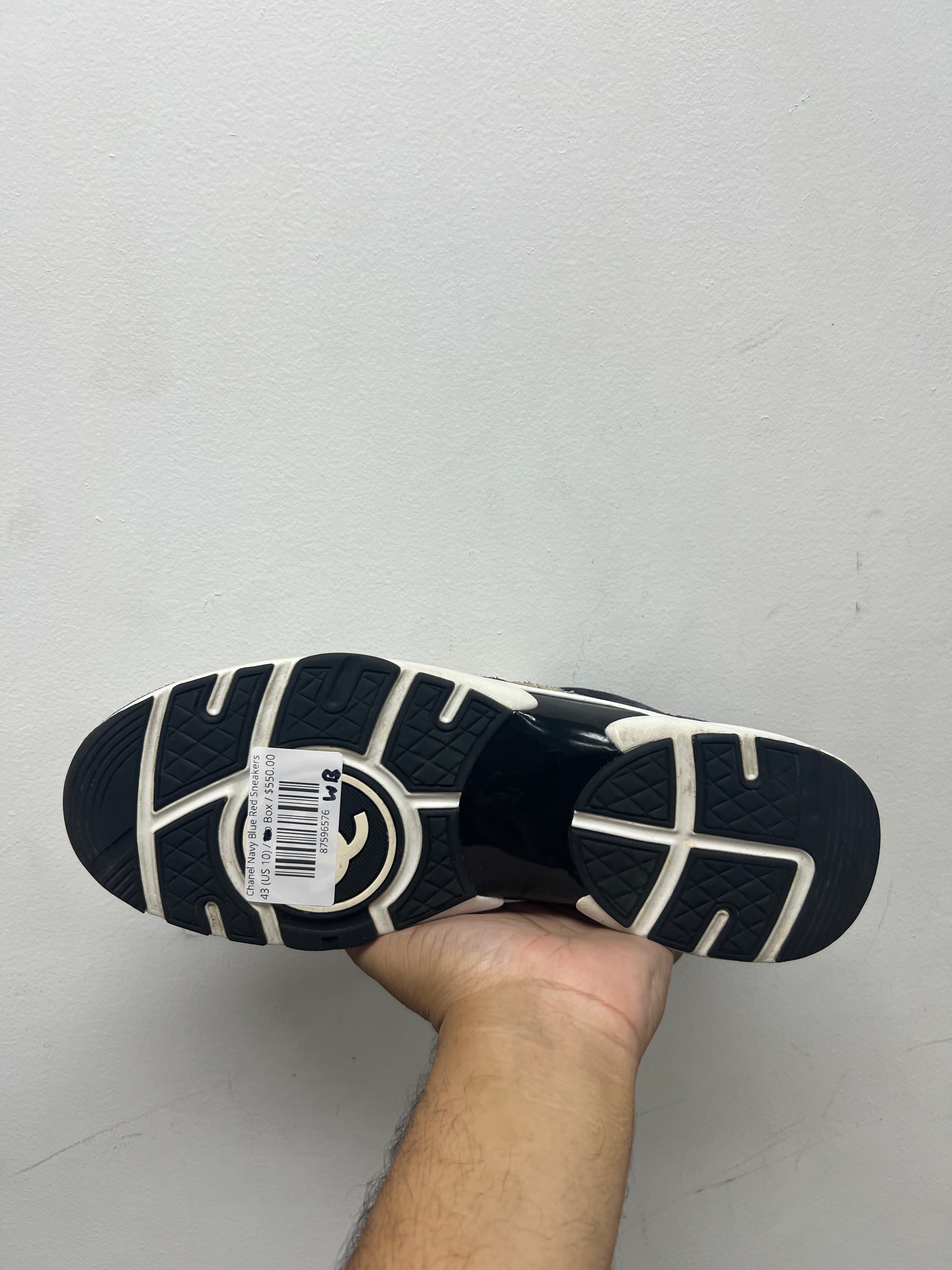 Chanel Navy Blue Red Sneakers