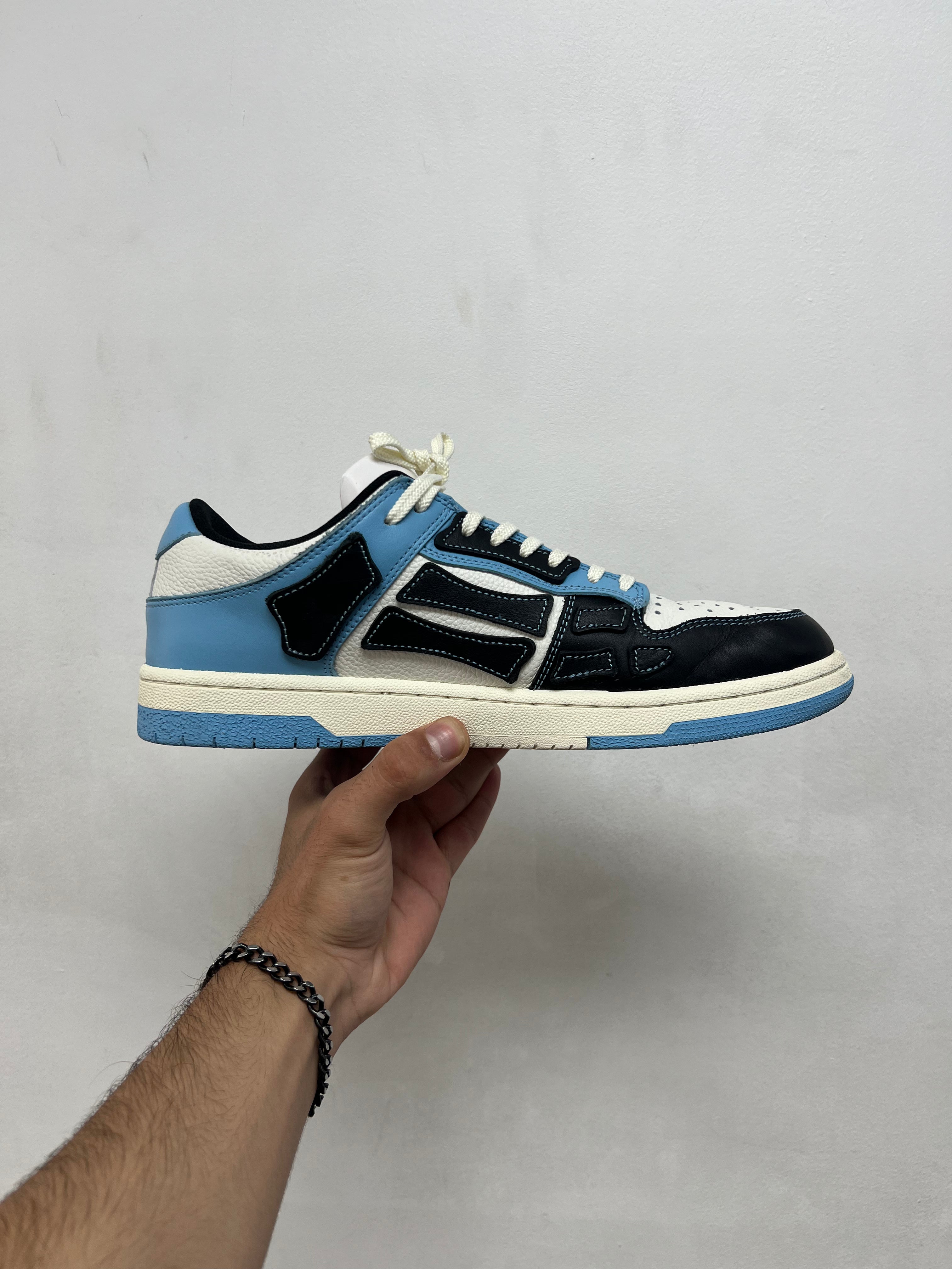 Amiri Black Baby Blue Skel-Top Sneakers