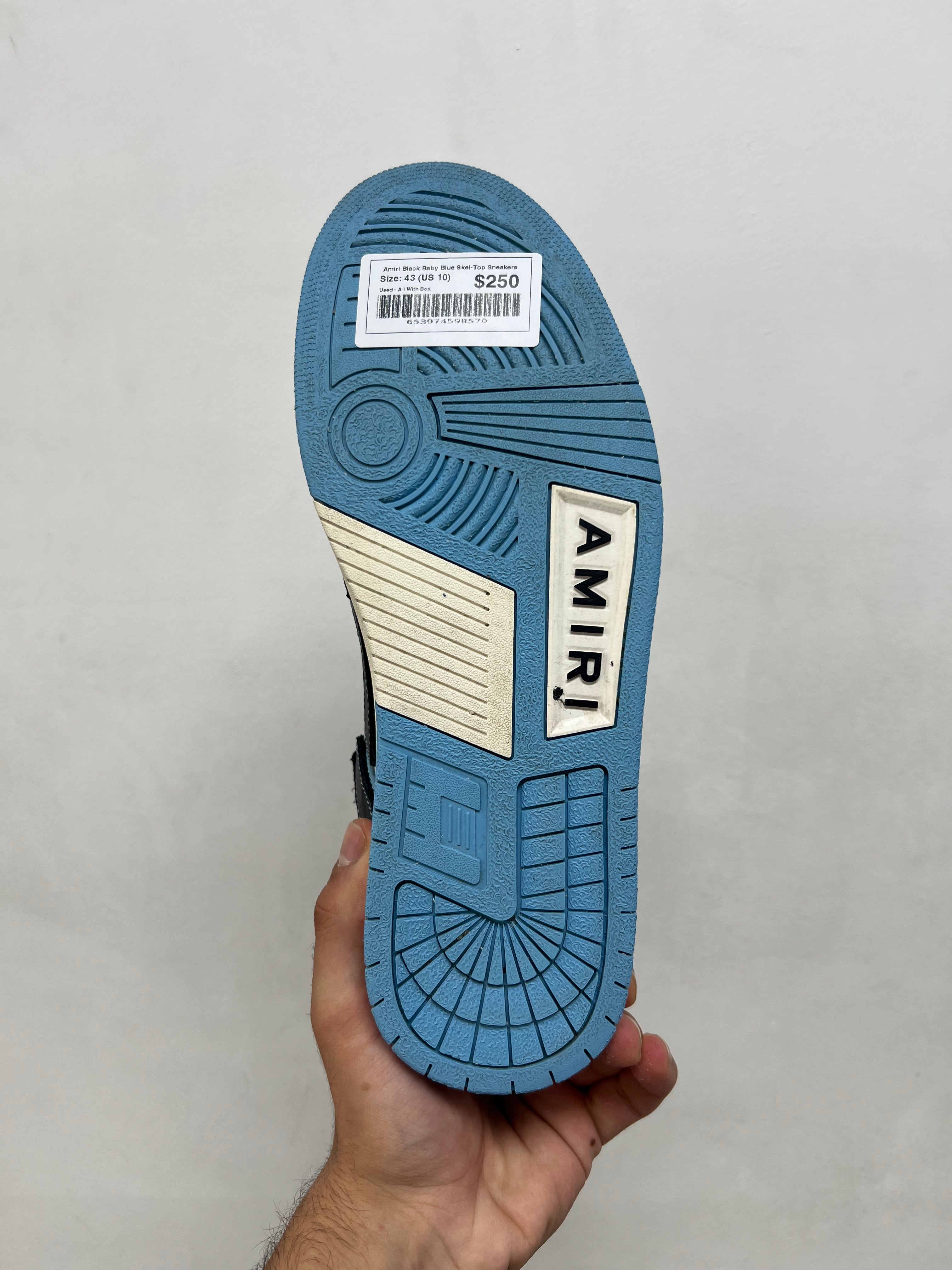Amiri Black Baby Blue Skel-Top Sneakers