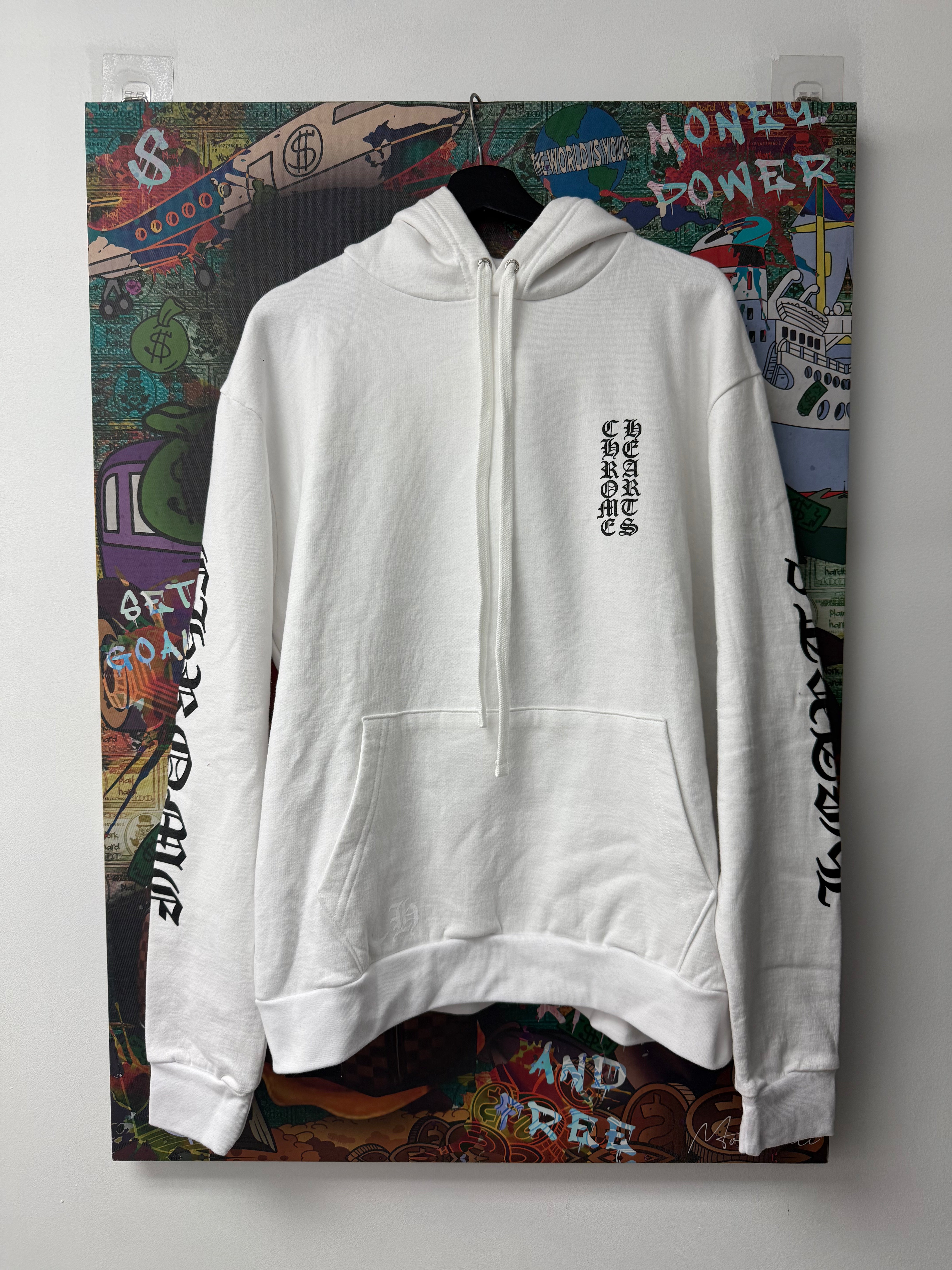 Chrome Hearts White Vertical Hoodie