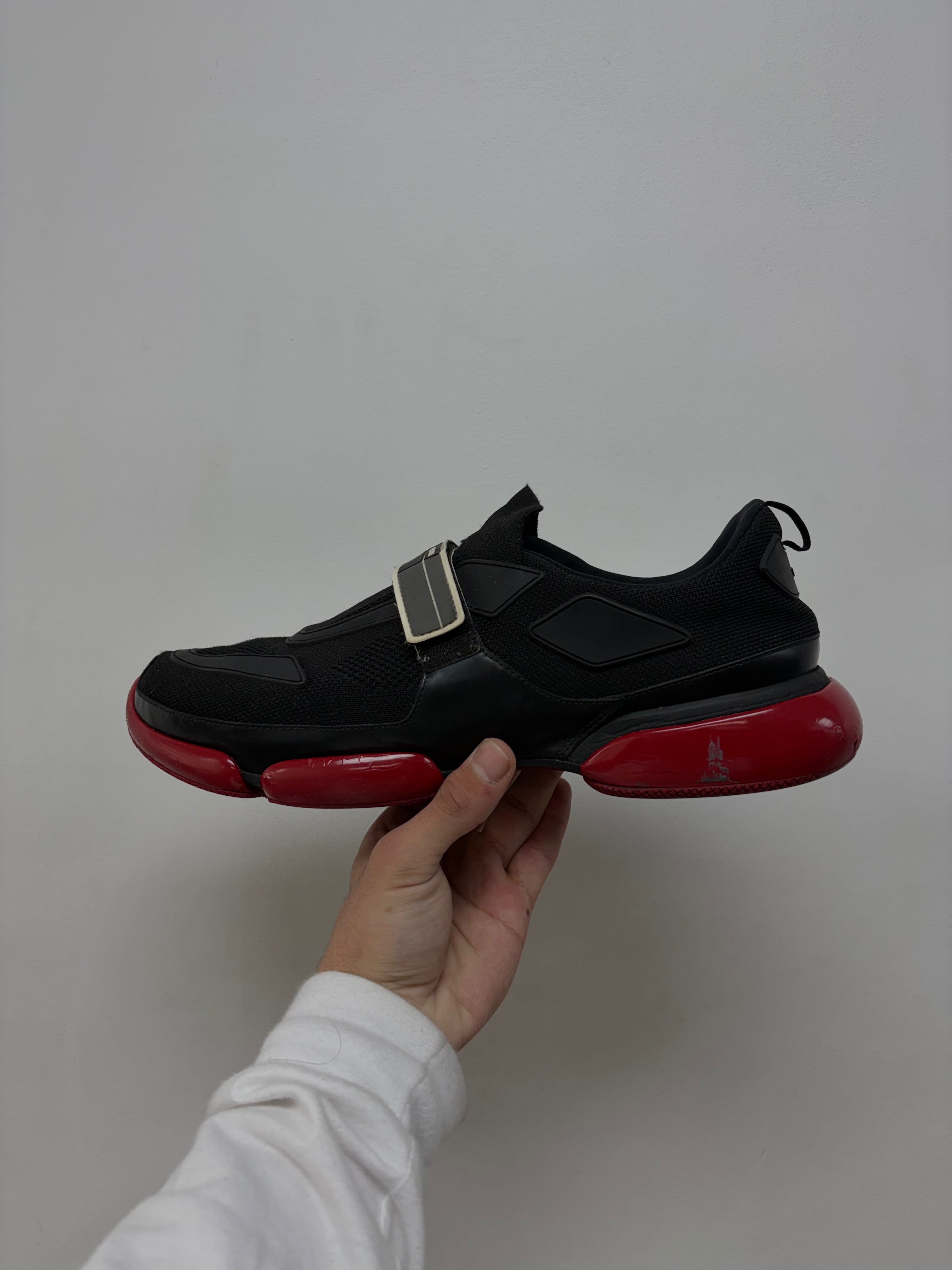 Prada Black Red Strap Sneakers