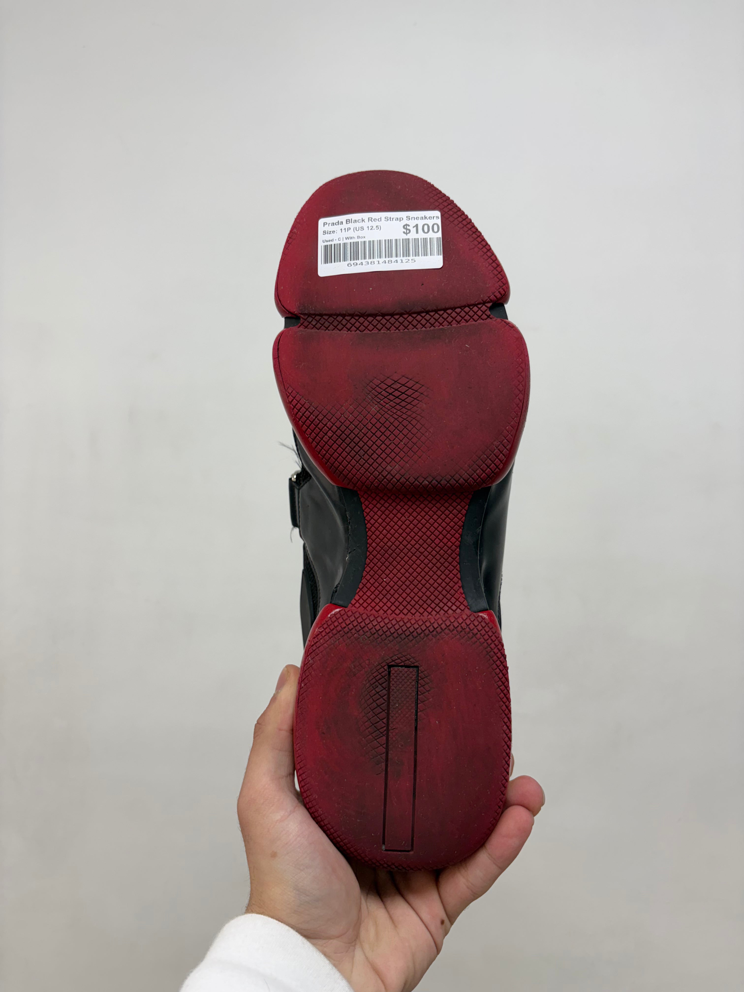 Prada Black Red Strap Sneakers