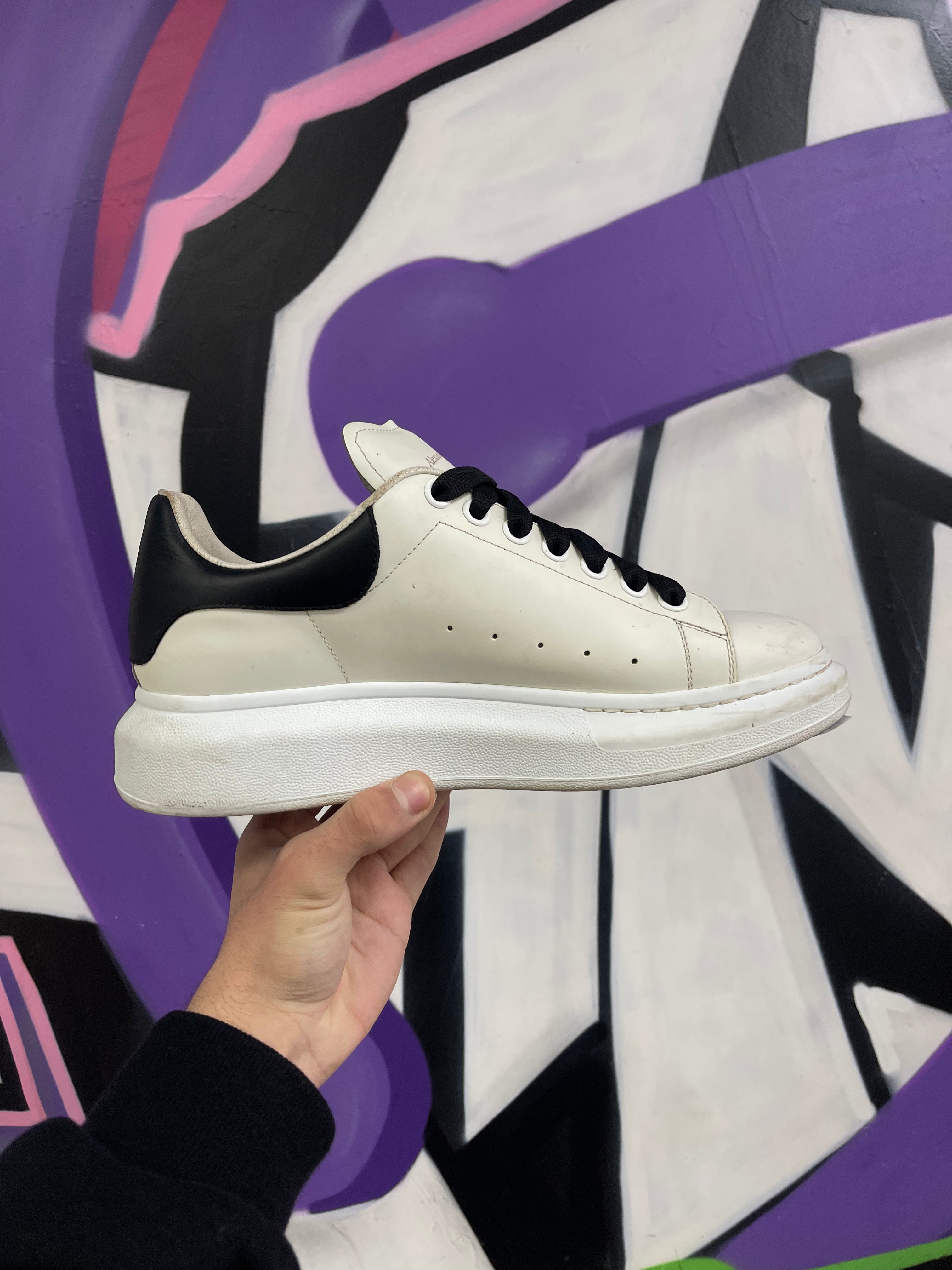 Alexander Mcqueen White Black Oversized Sneakers