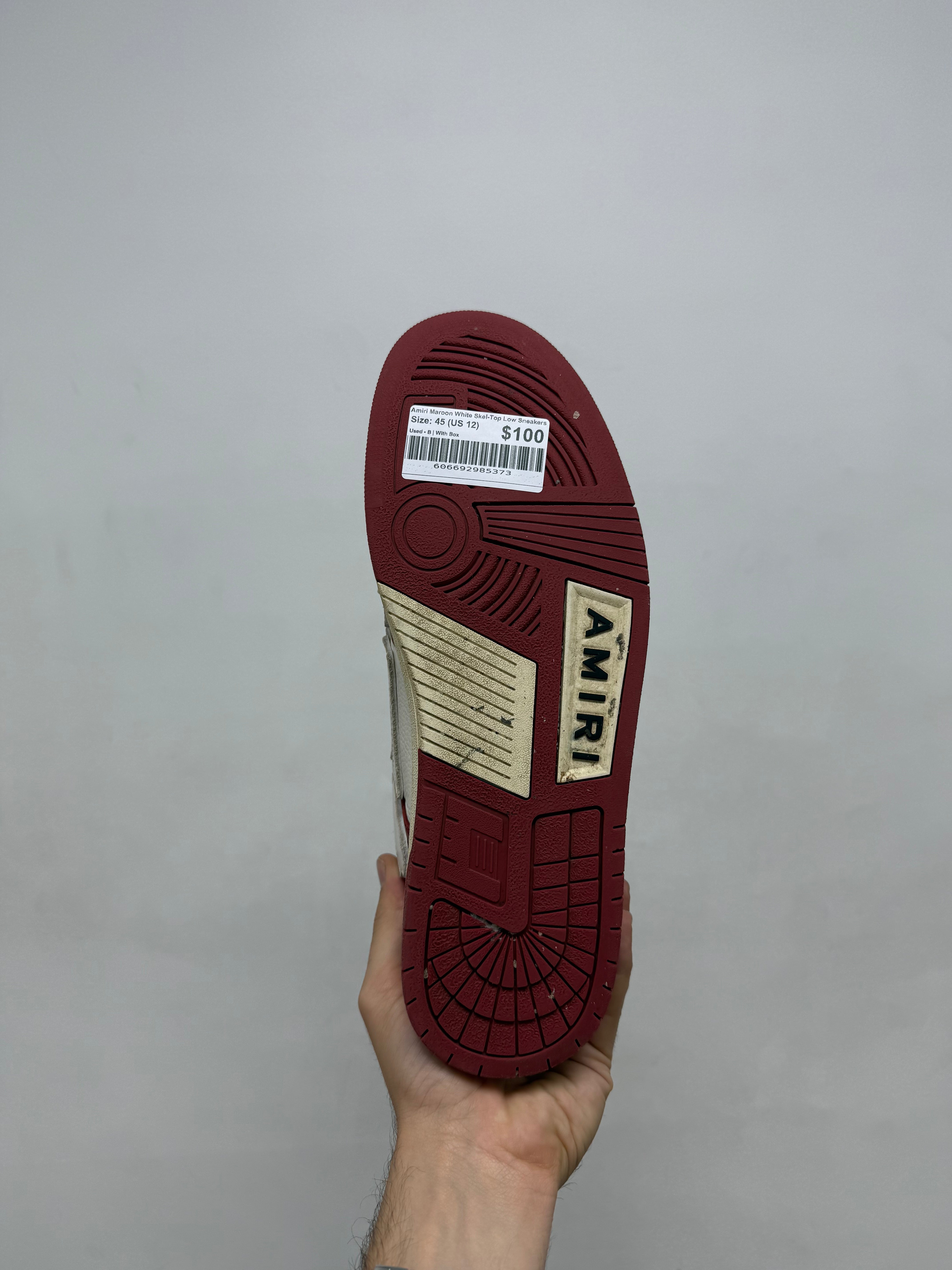 Amiri Maroon White Skel-Top Low Sneakers