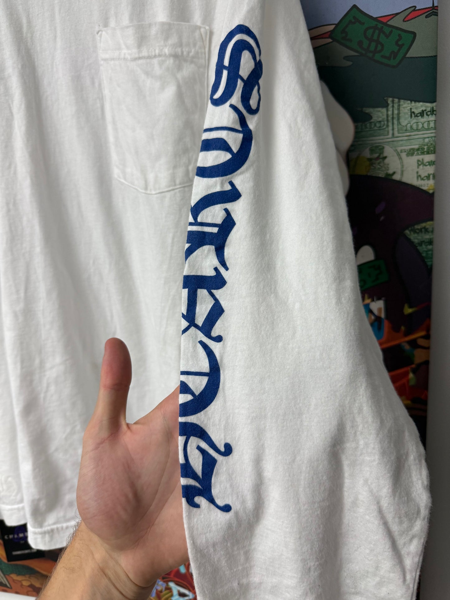 Chrome Hearts Blue Neck Logo LS White Used