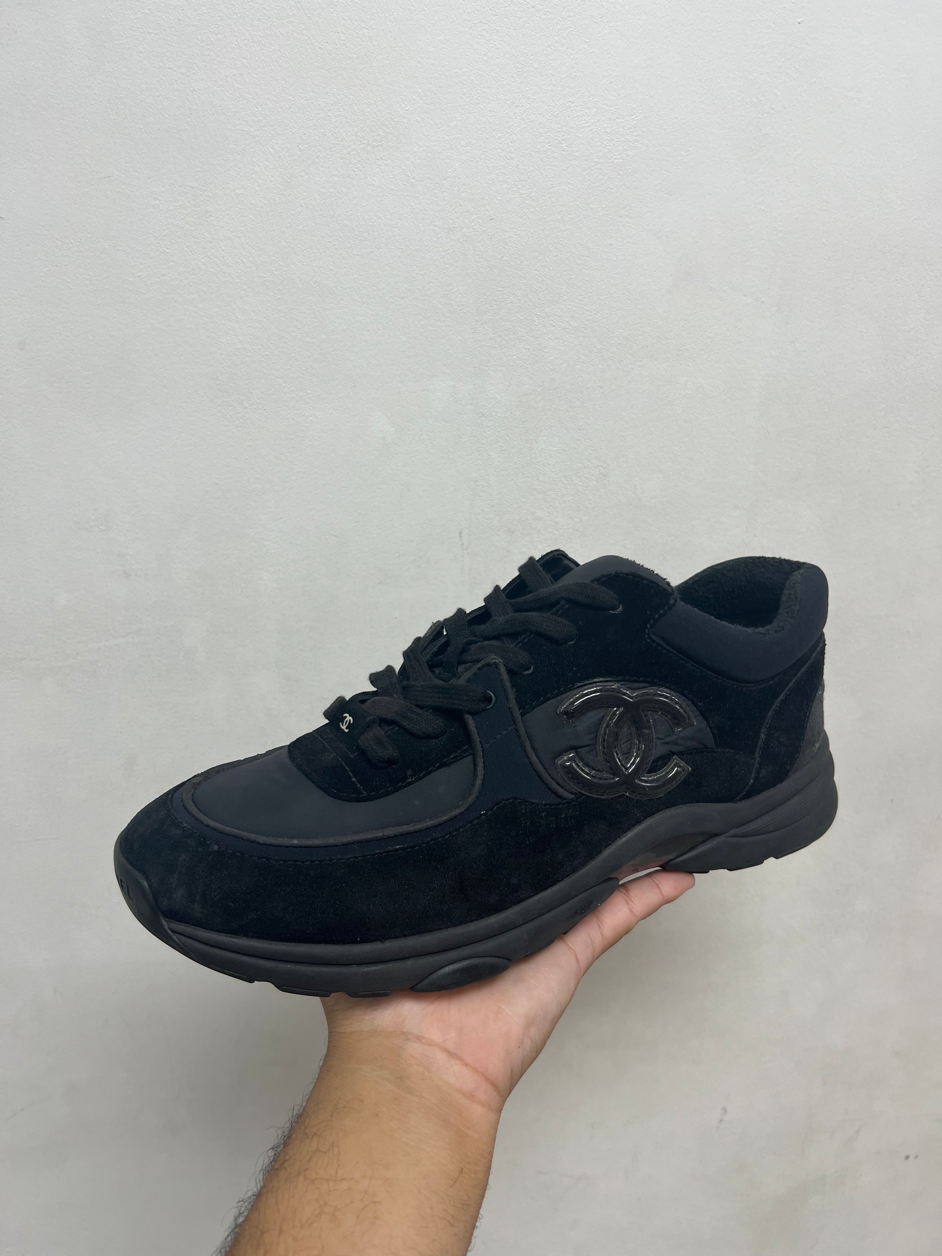 Chanel Black CC Logo Runner Sneakers