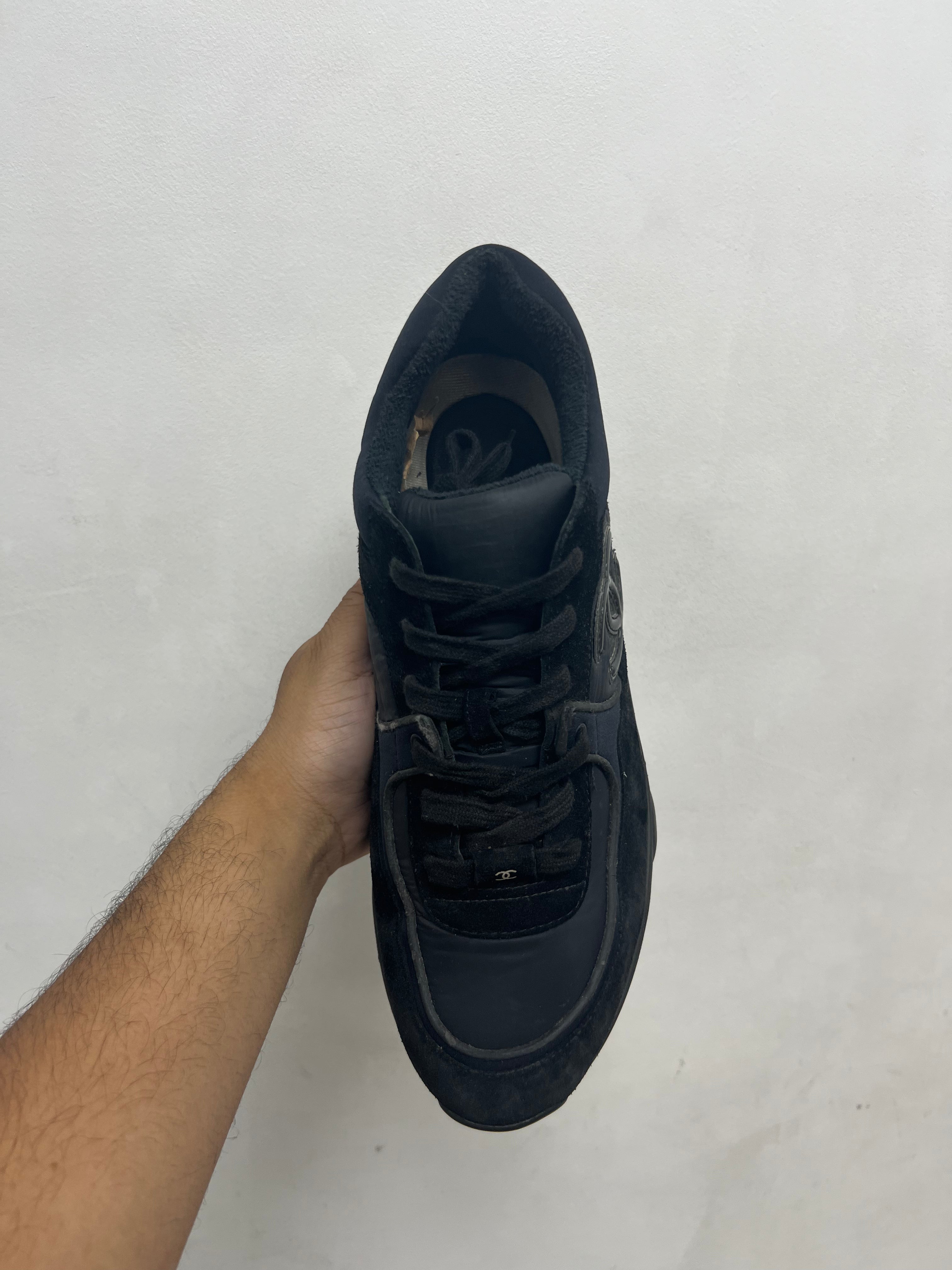 Chanel Black CC Logo Runner Sneakers