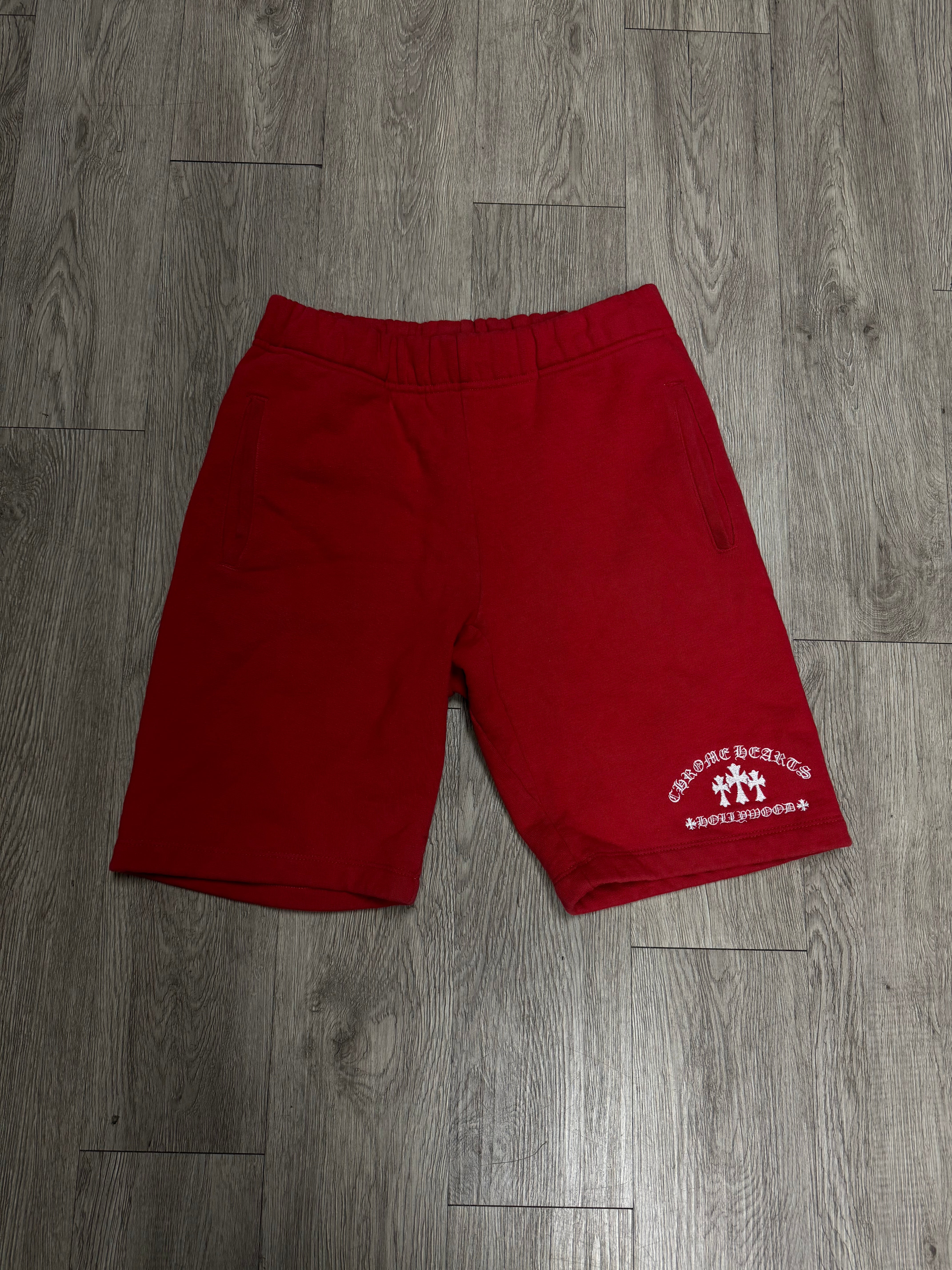 Chrome Hearts Red White King Taco Shorts