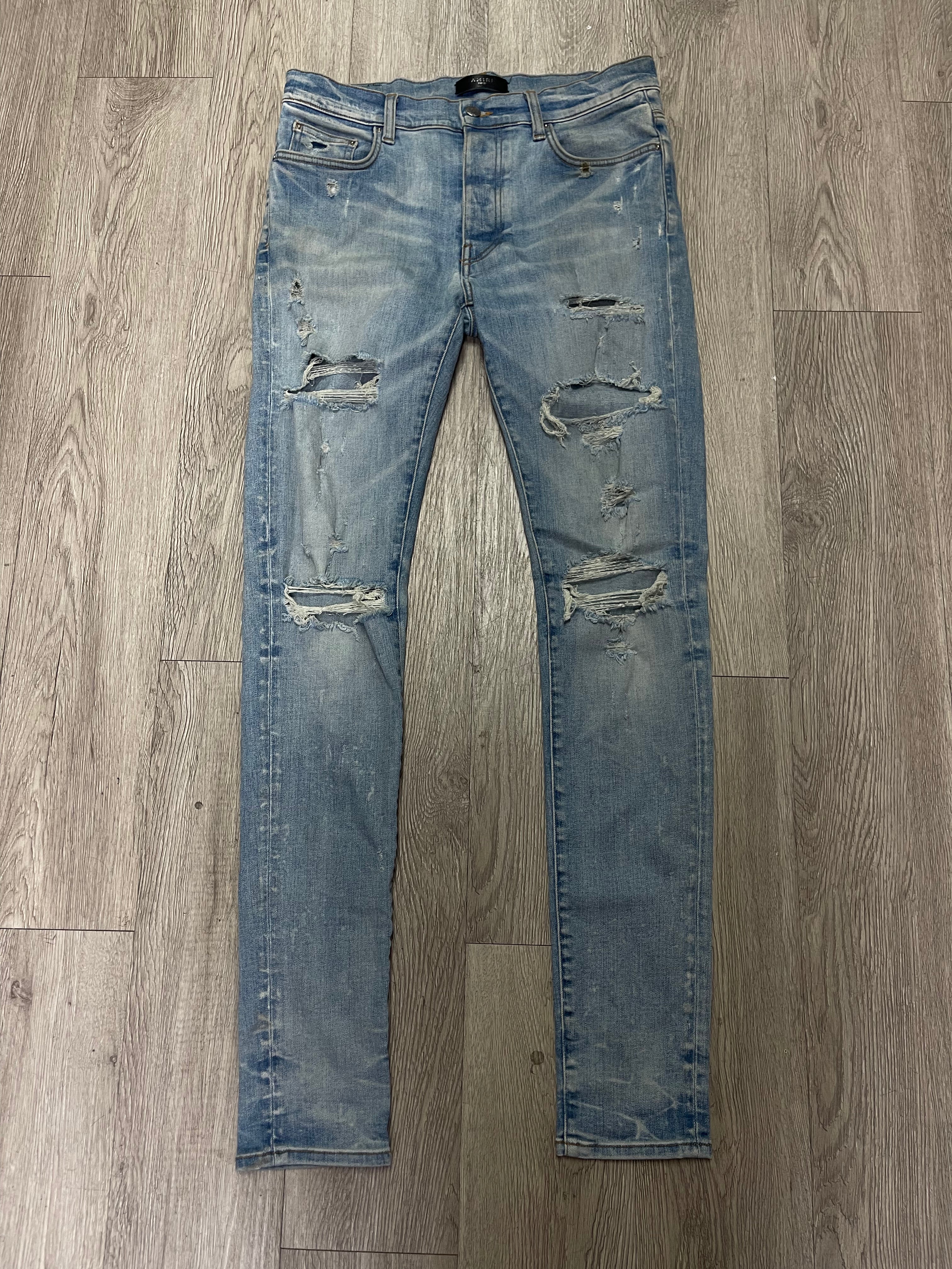 Amiri Light Wash Plain Thrasher (Burn By Pocket) Jeans