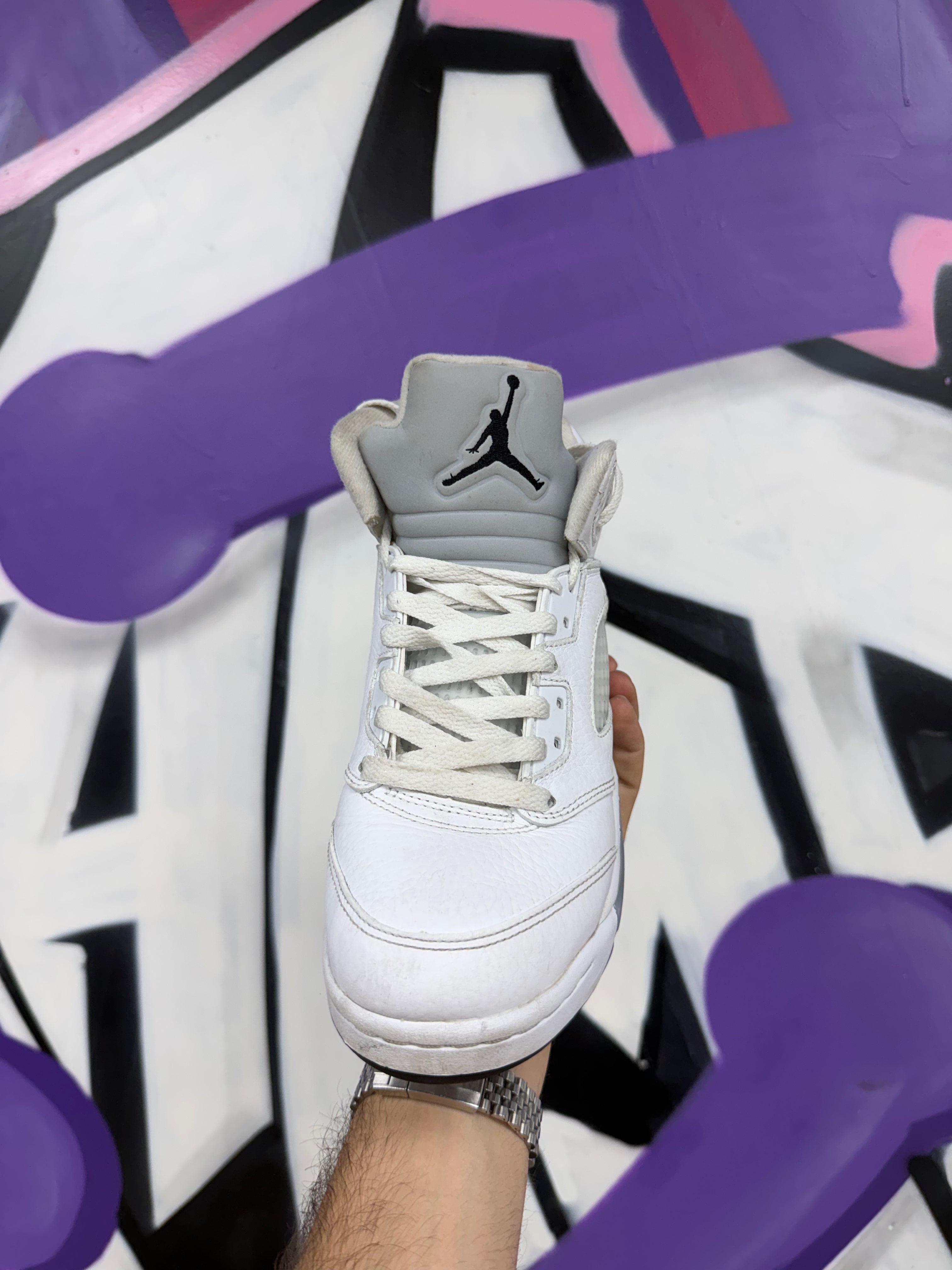 Jordan White Metallic Sneakers