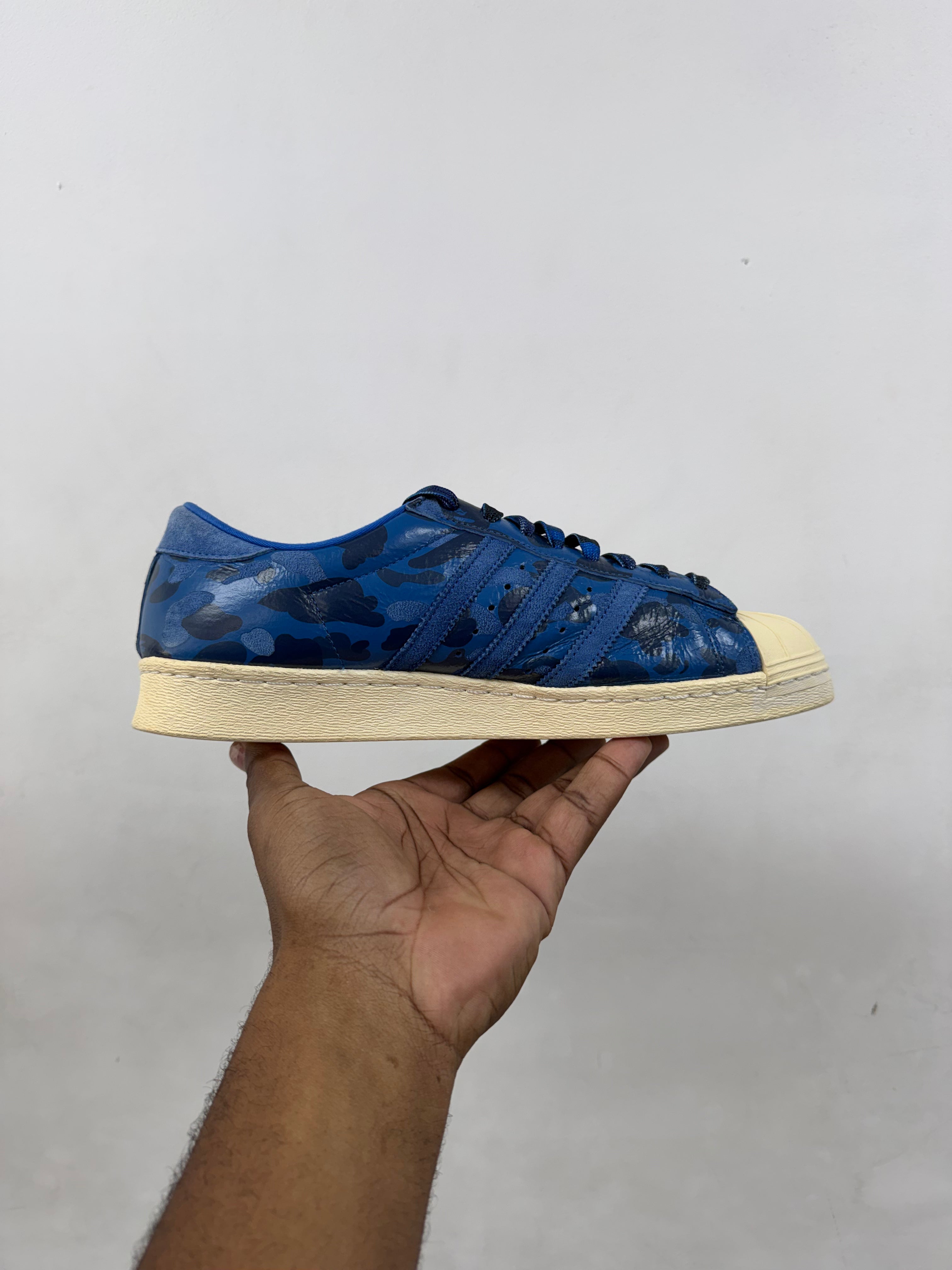 Adidas Superstar 80s UNDFTD Bape Blue Camo Sneakers