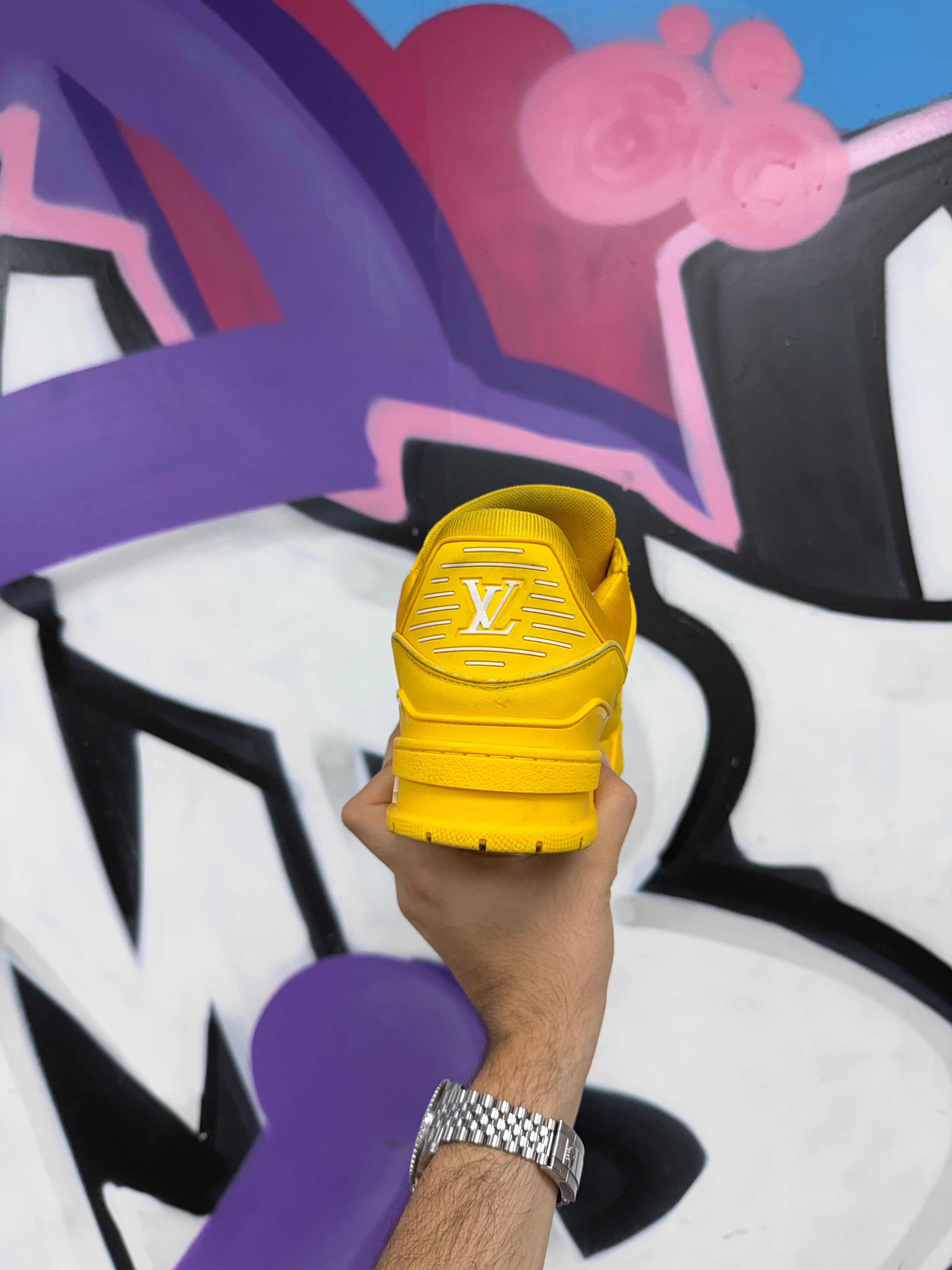 Louis Vuitton Yellow White Trainer Sneakers