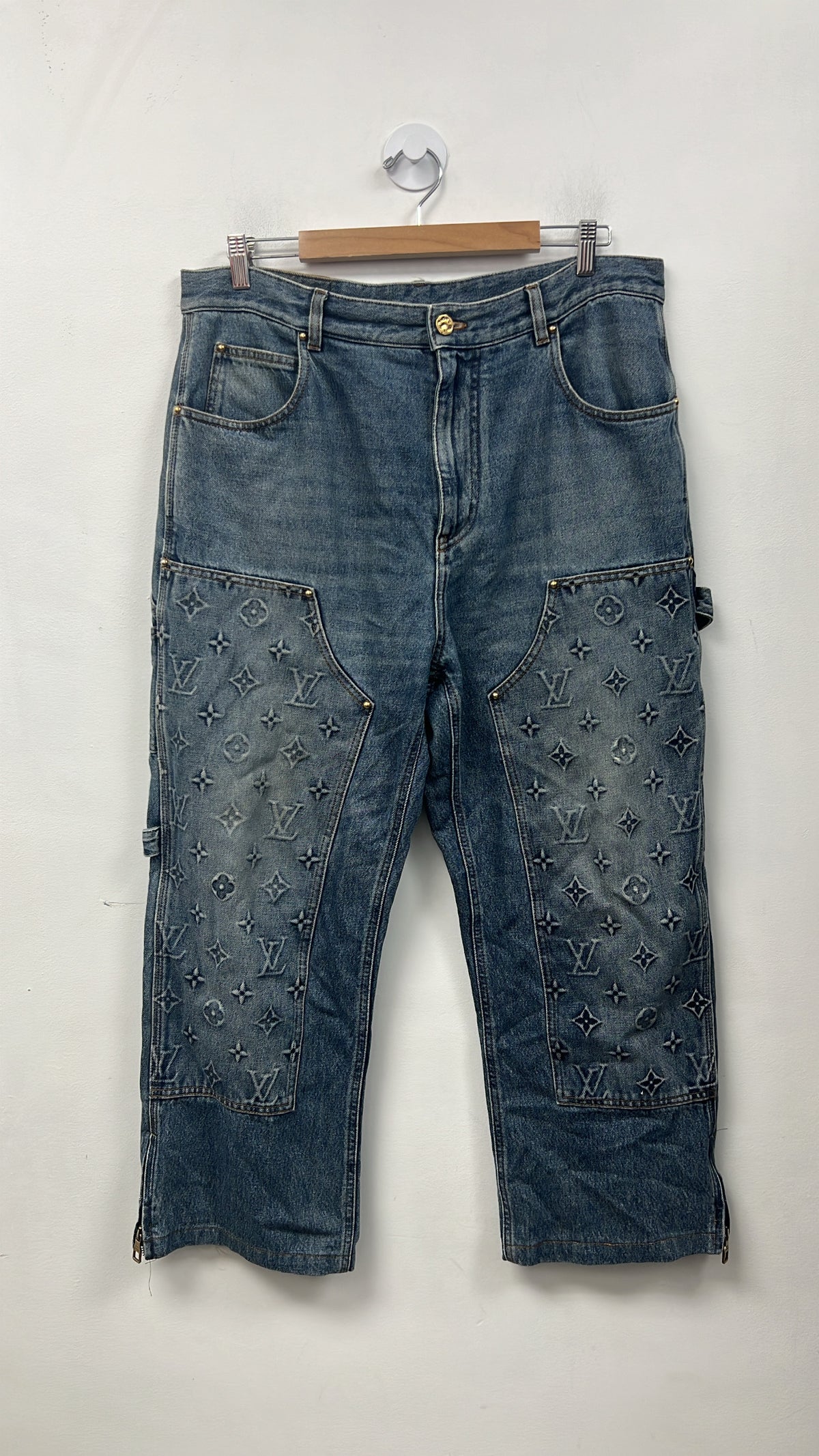 Louis Vuitton Double Knee Carpenter (Altered Short) Jeans