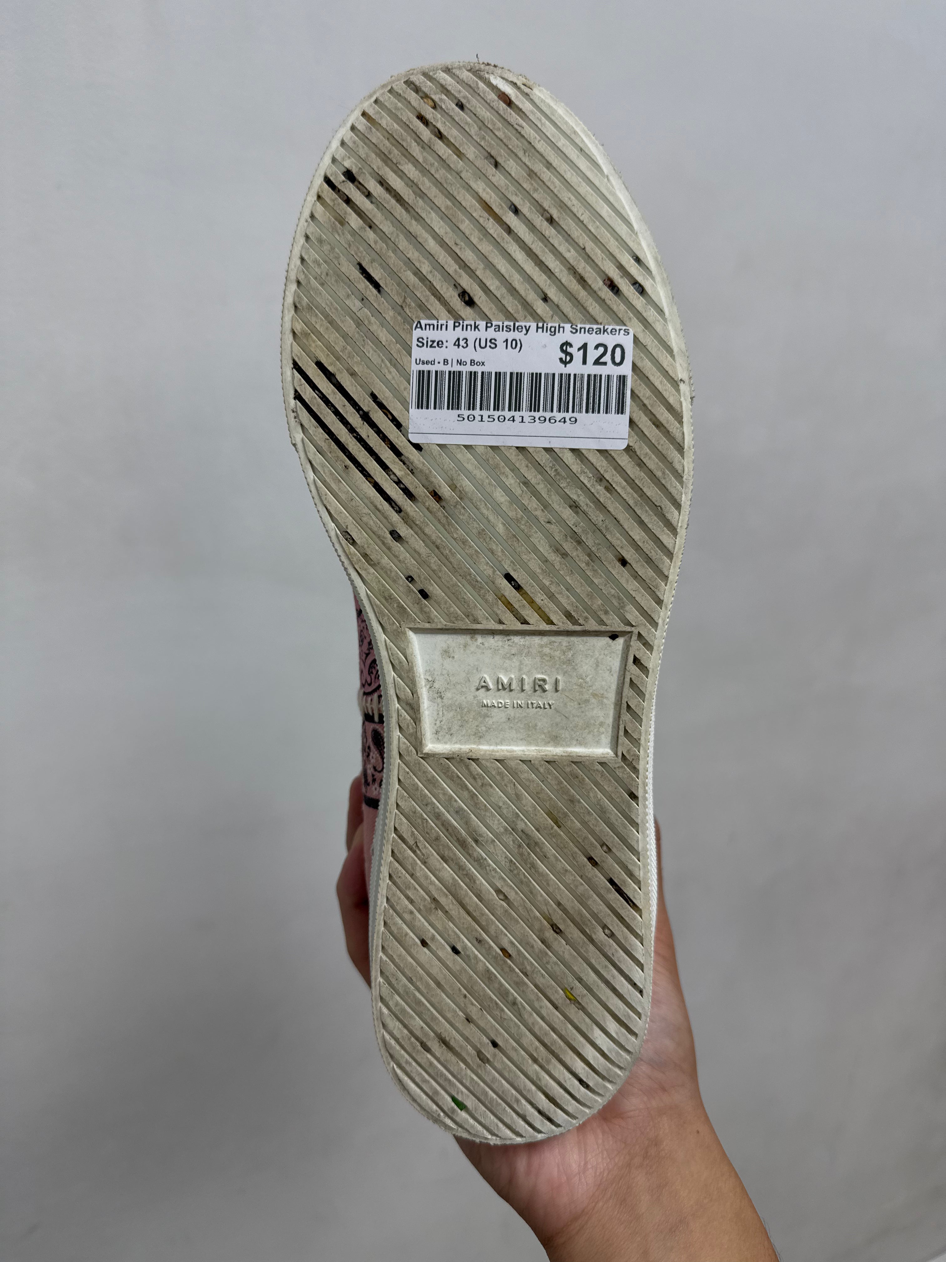 Amiri Pink Paisley High Sneakers
