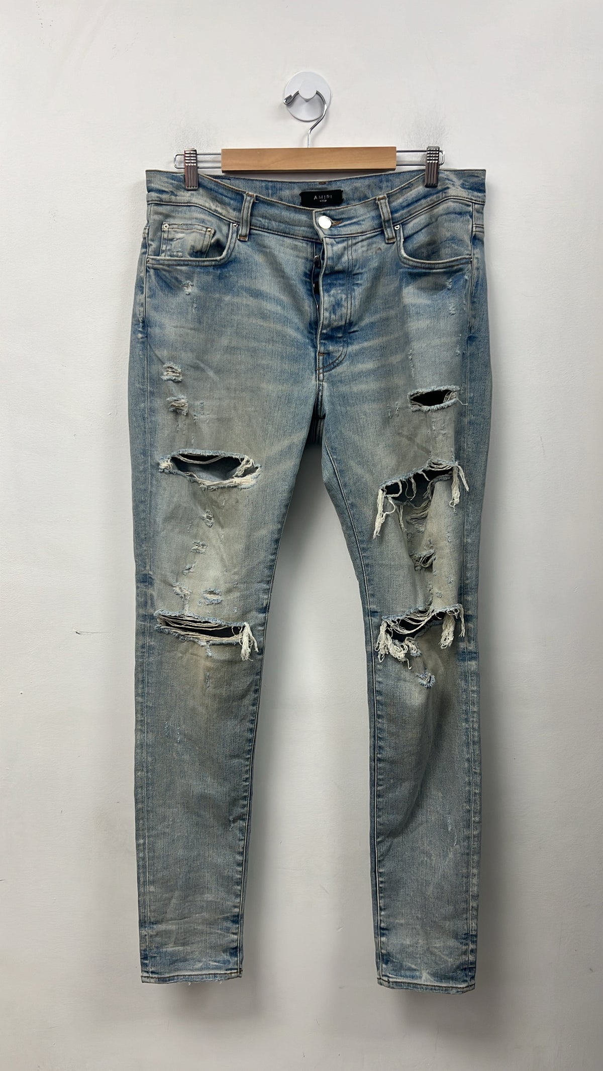 Amiri Light Wash Ripped Jeans