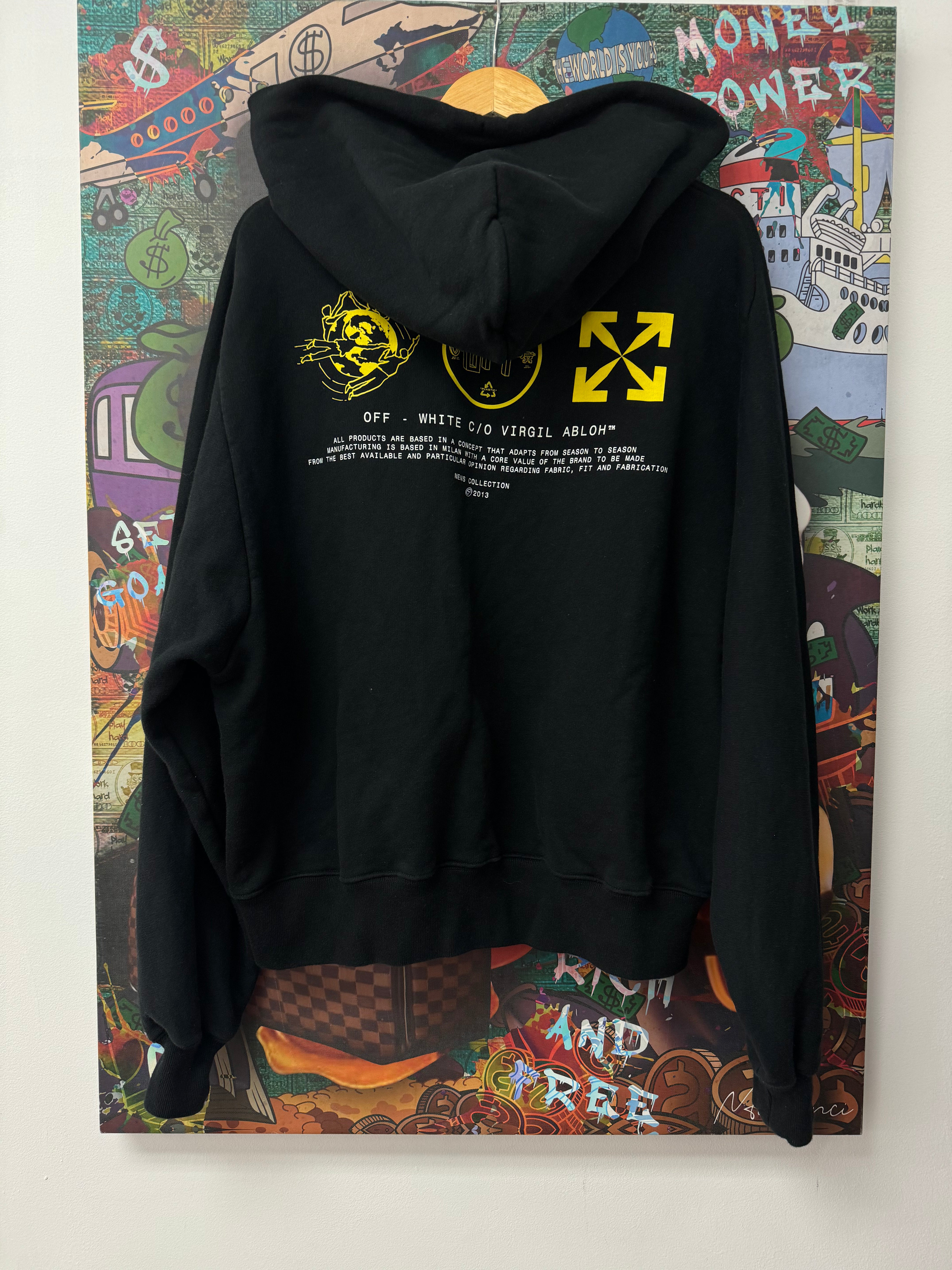 Off White Hoodie Black Yellow Used