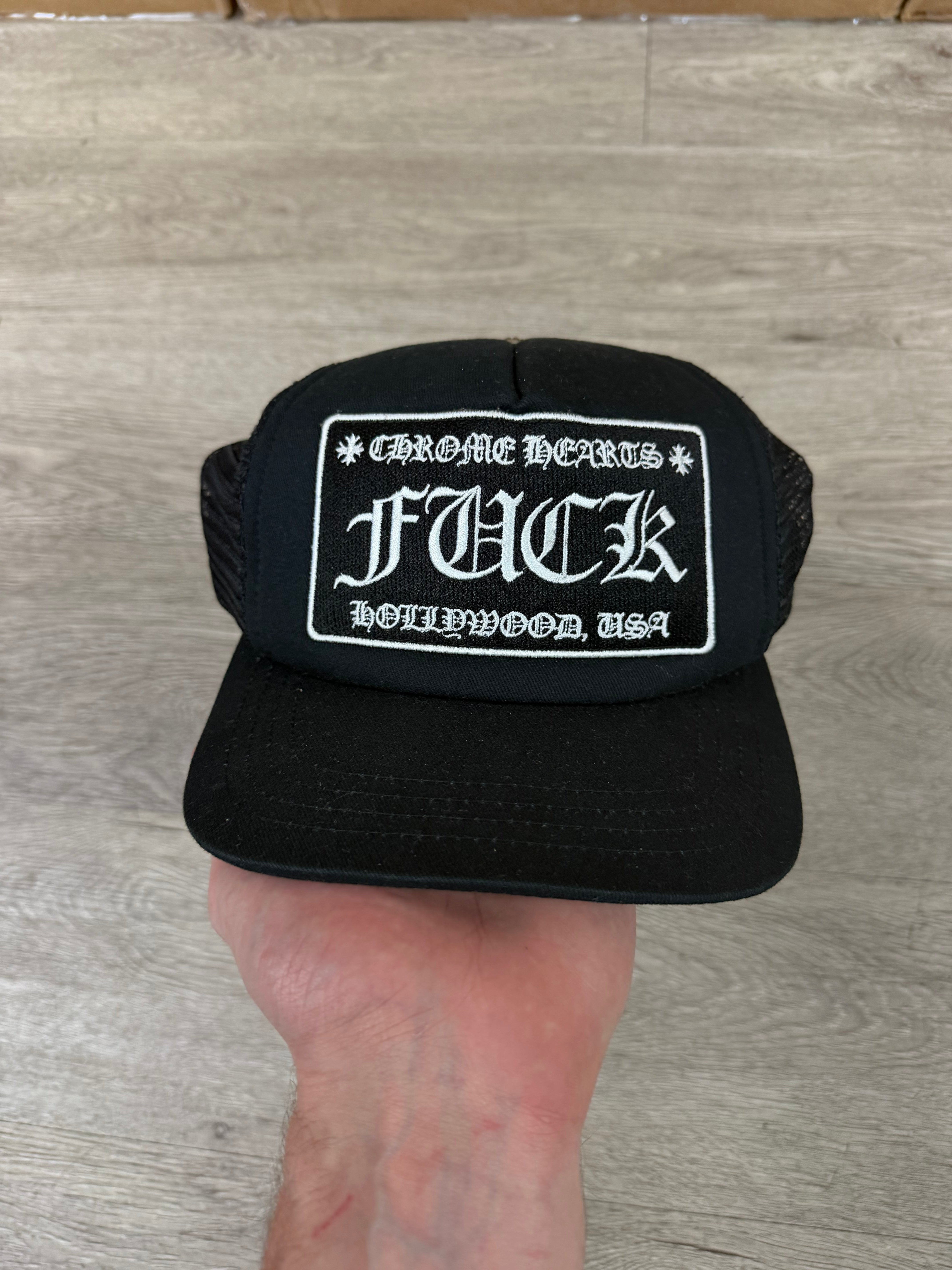 Chrome Hearts Black F*ck Trucker Cap