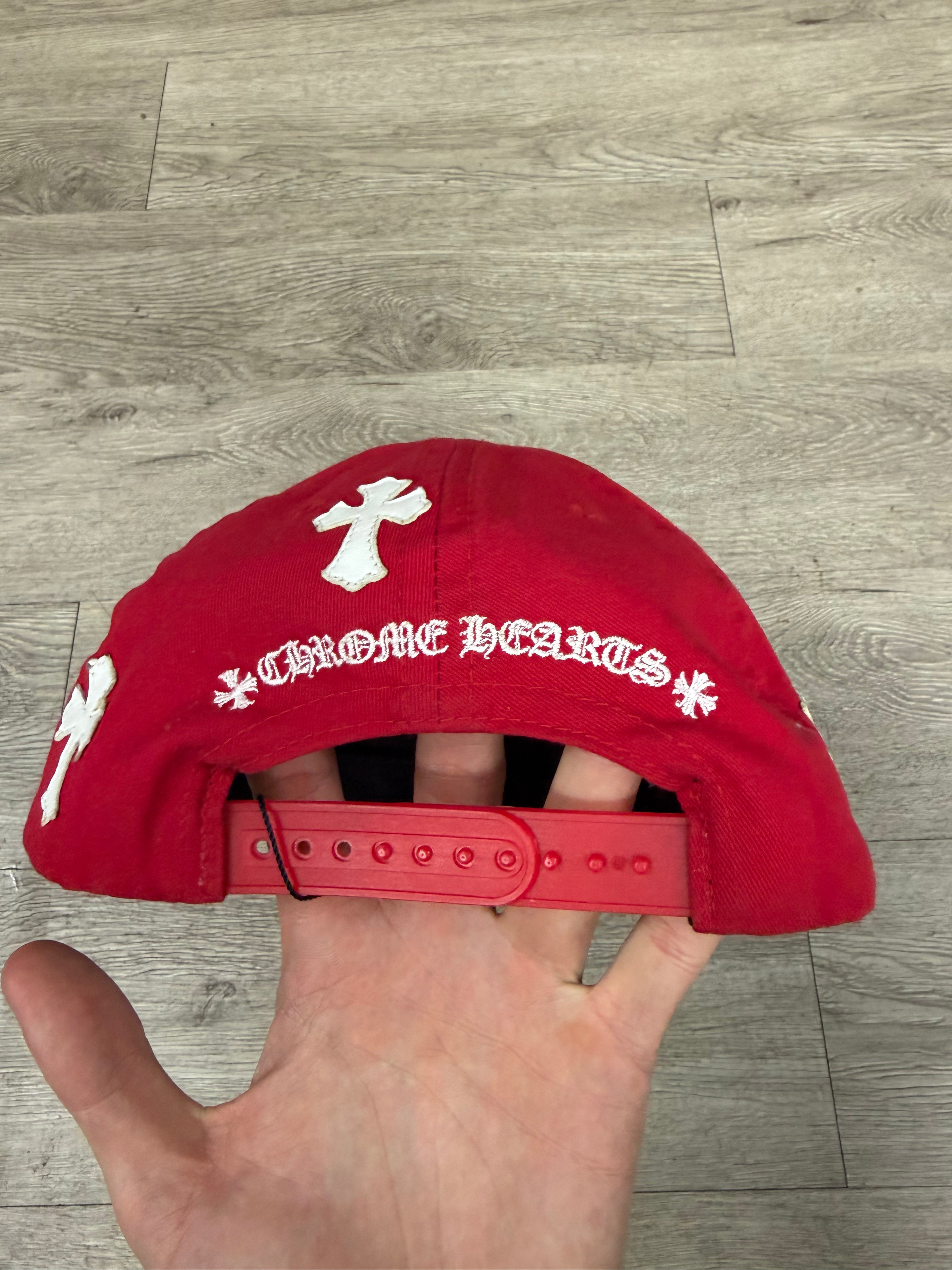 Chrome Hearts Red White Cross Patch Trucker Hat