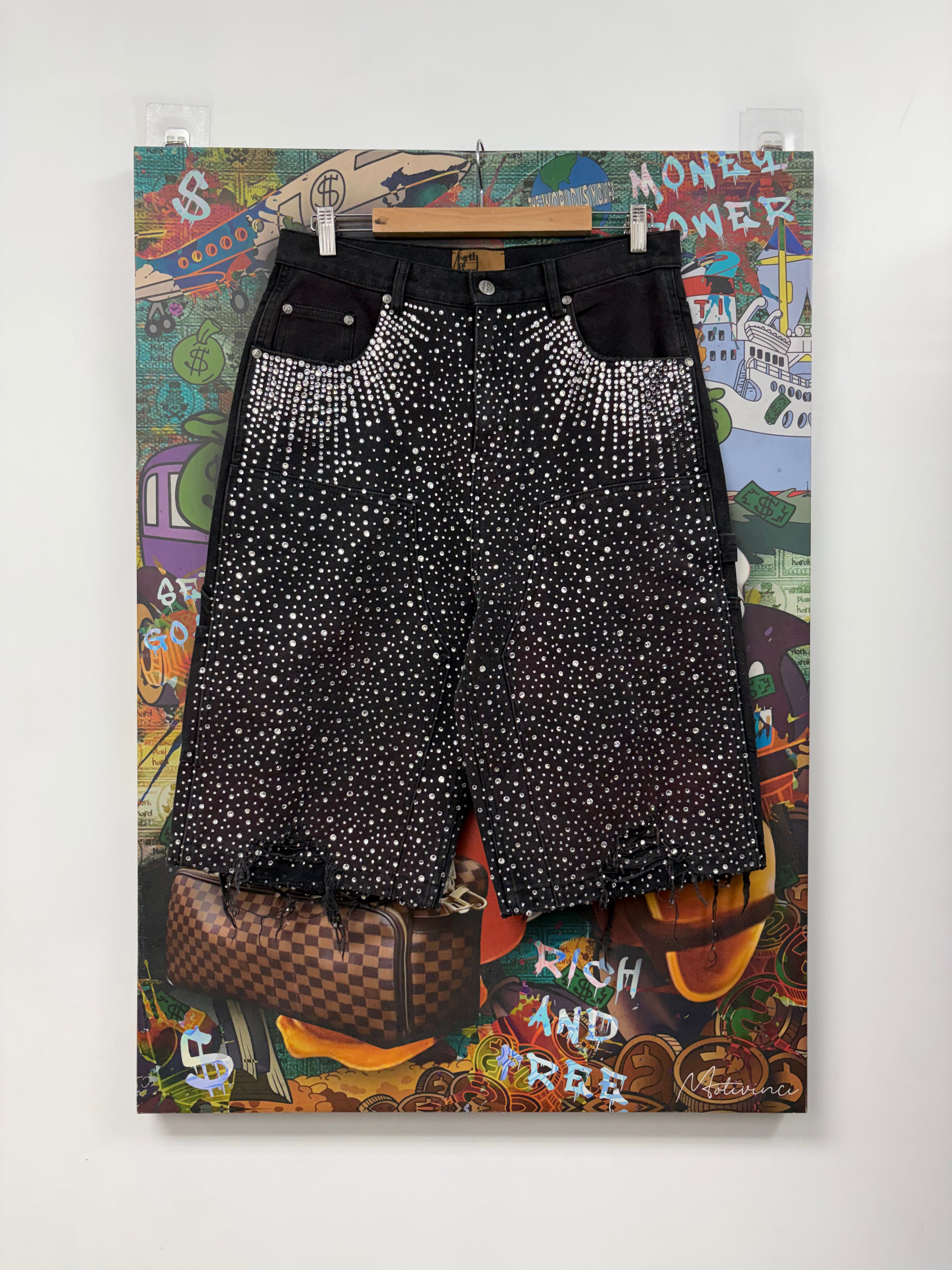 Birth Of A Royal Child Black Diamond Boro Jean Shorts